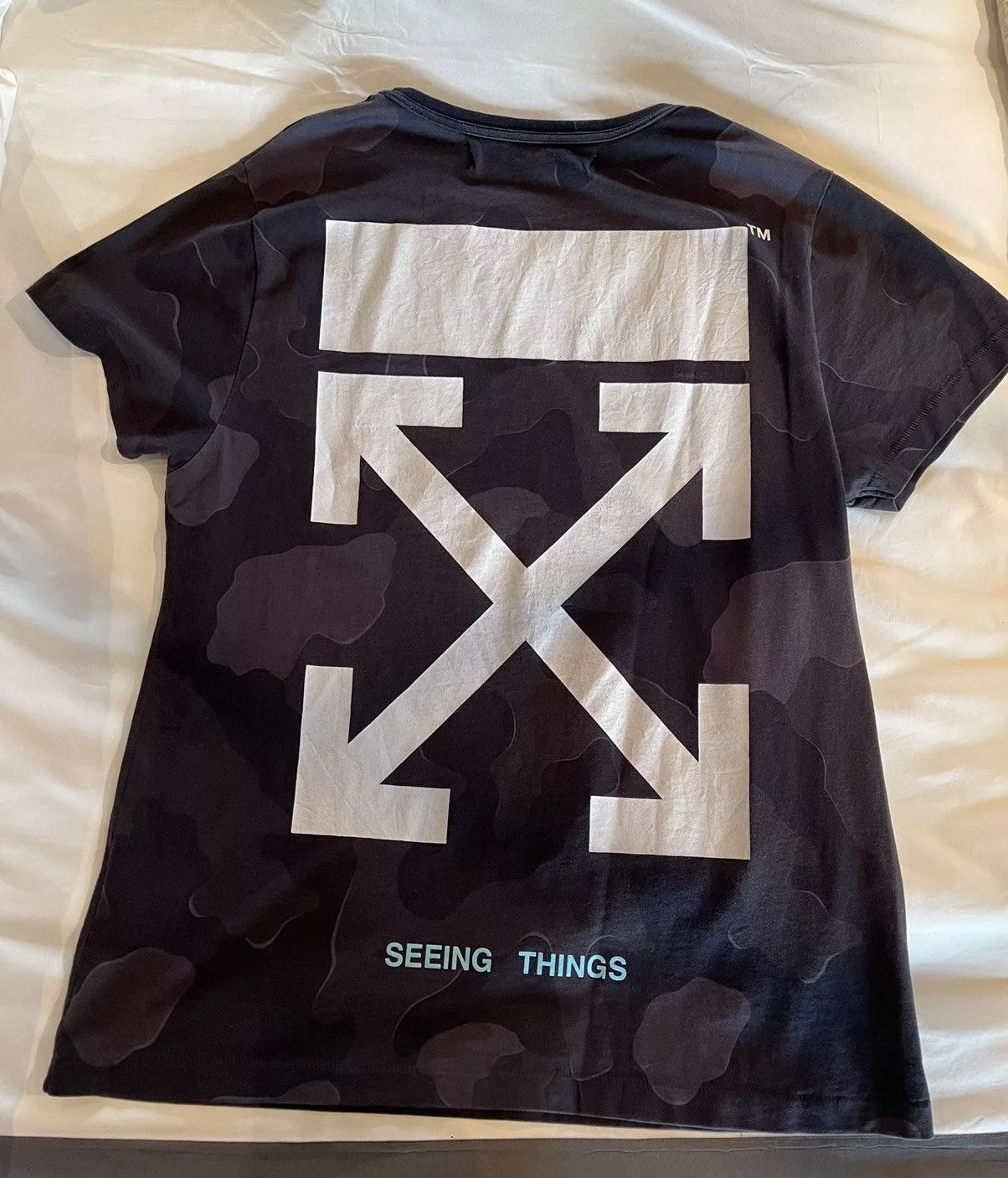 Off-White Short Sleeve T Shirts Off-White × SSENSE Off-White Ssense Exclusive Black Camouflage T-shirt