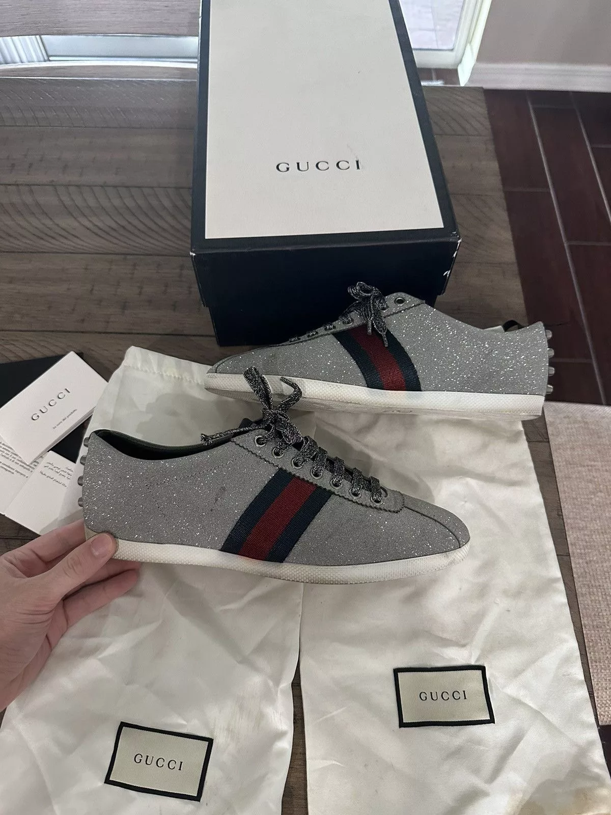 Gucci Low Top Sneakers Gucci sneakers Silver