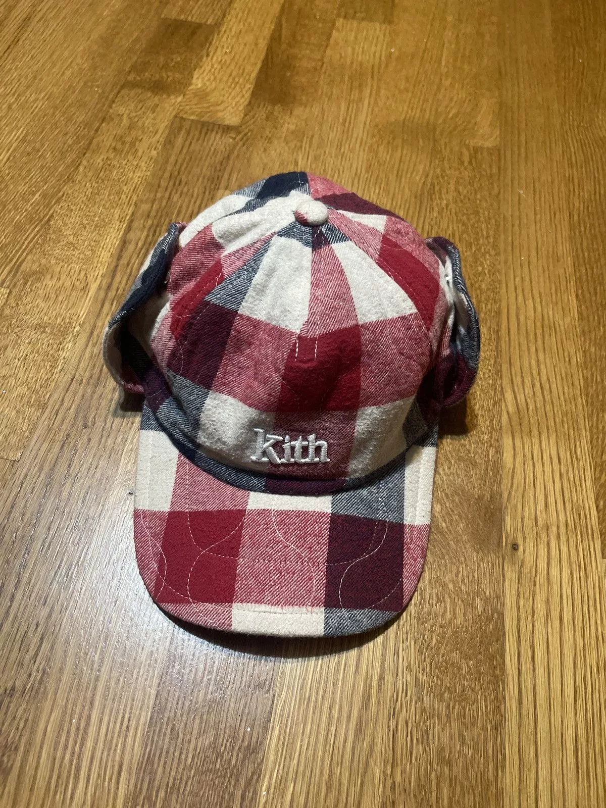 Kith Hats Kith Quilted Patchwork Ear Flap Cap Red