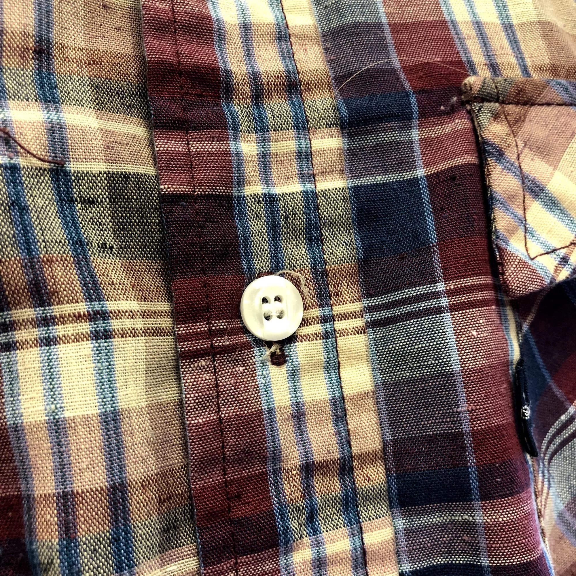 Levi's Shirts Button Ups Levi's Vintage 60's Levis Men's MoD Maroon Blue SHADOW PLAID Flecke Red