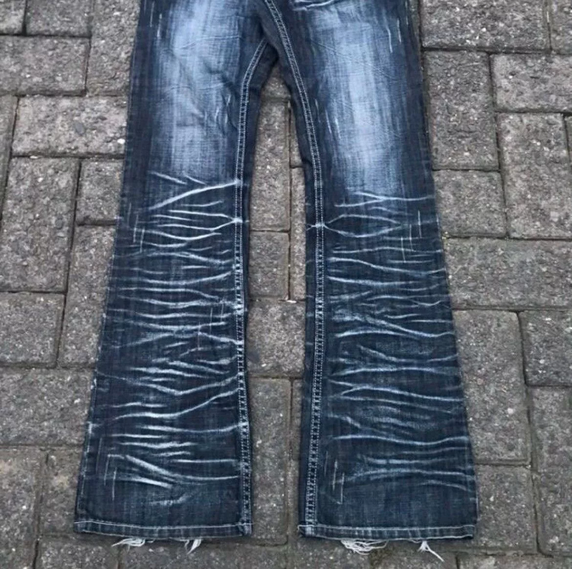 semanticdesign Denim semanticdesign Semantic Design Faded Flare Denim Pants Blue