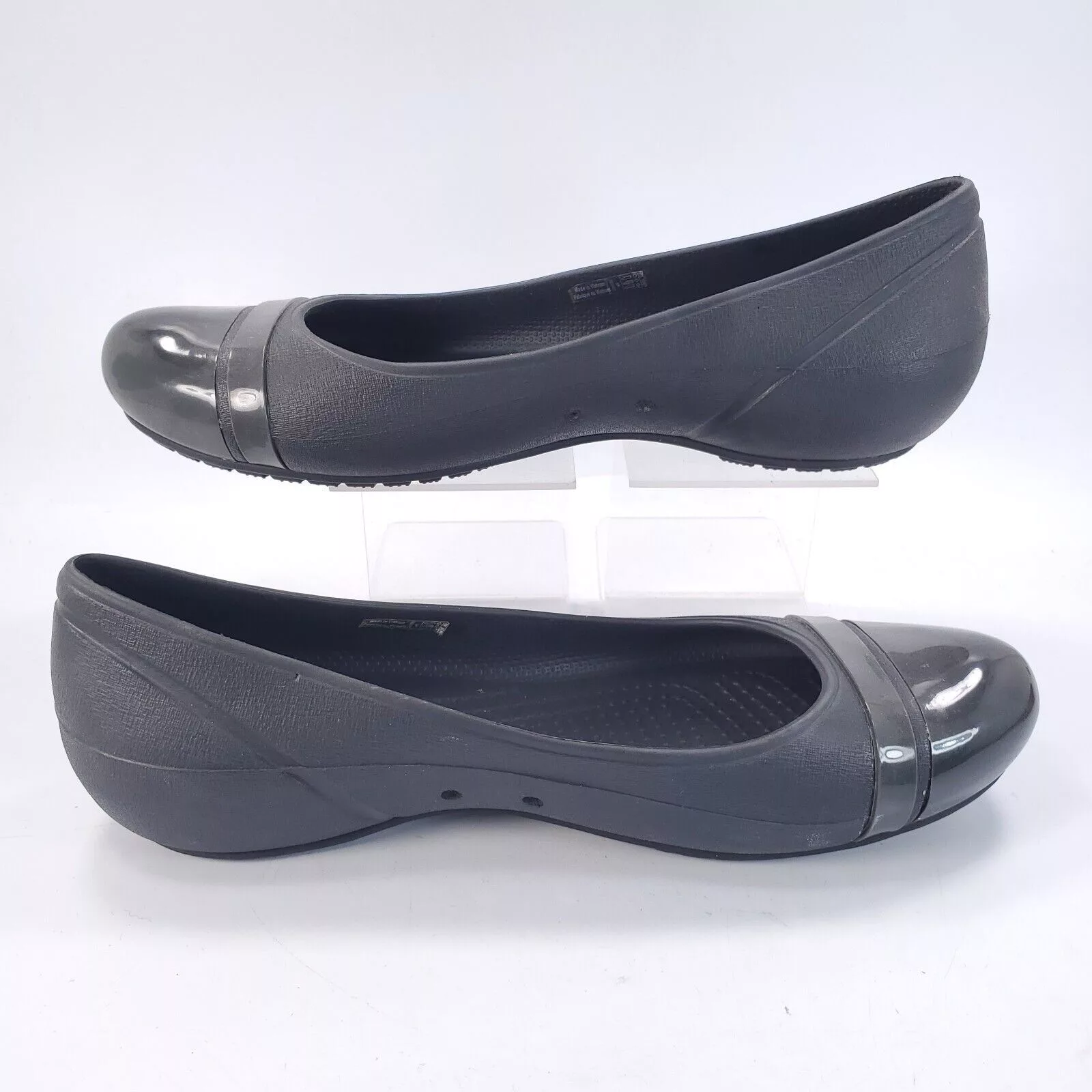 Crocs Flats Crocs Ballet Flat Womens Size 9 Black Rubber Round Toe