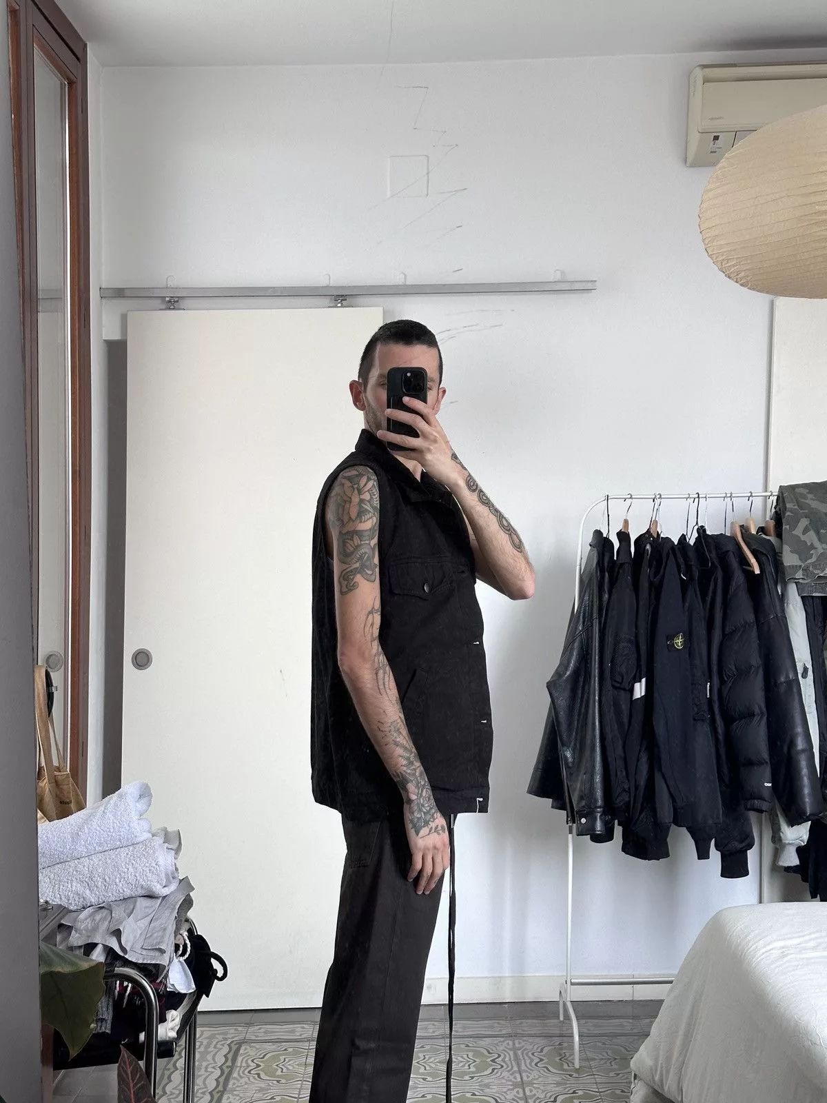 Ann Demeulemeester Vests Ann Demeulemeester Denim Vest Black