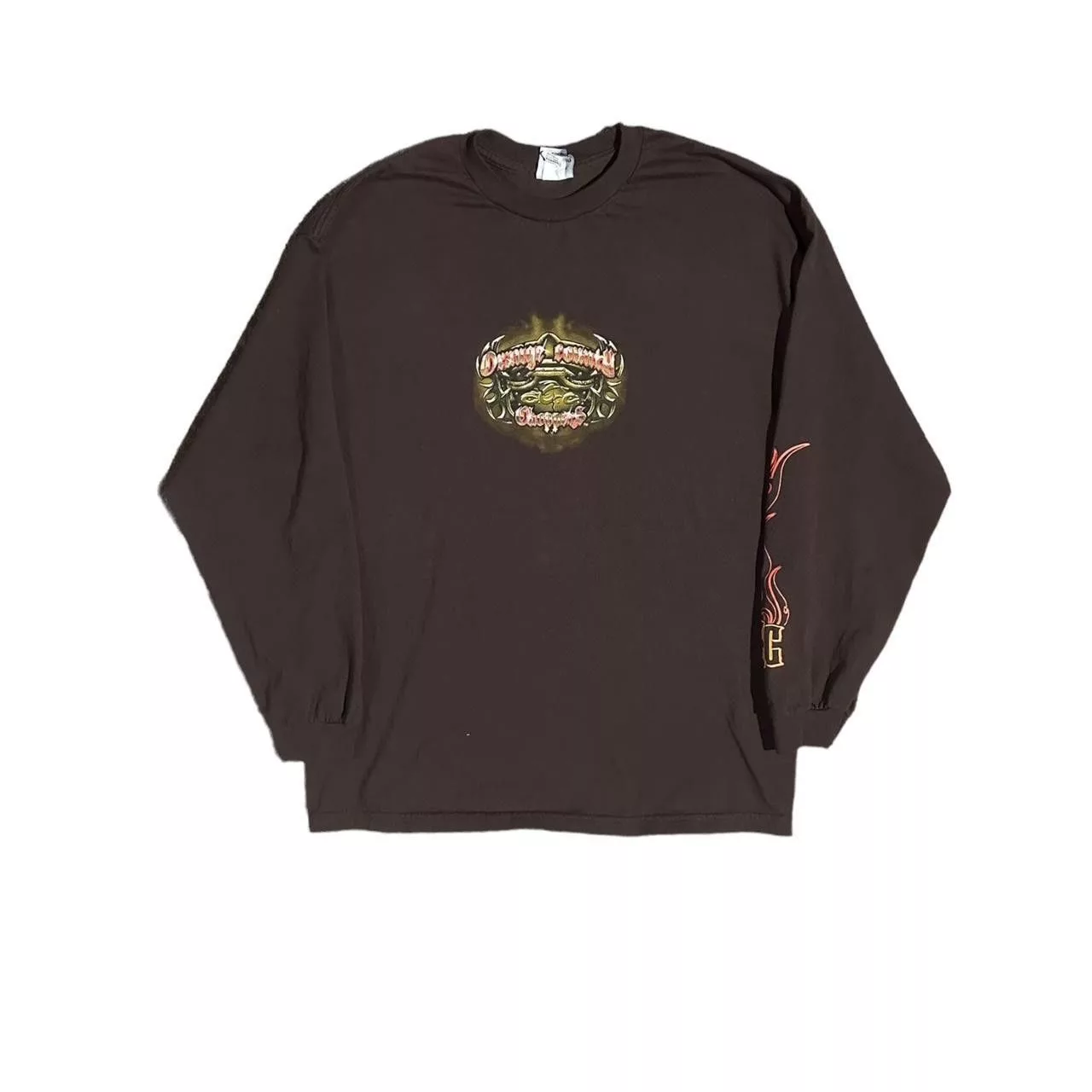 Designer Shirts Button Ups Designer Vintage 90s Orange County Choppers Long-Sleeve Shirt Brown