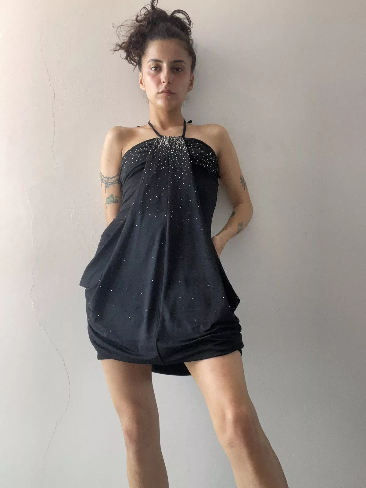 Vintage Mini Dresses Vintage Y2k dress Black