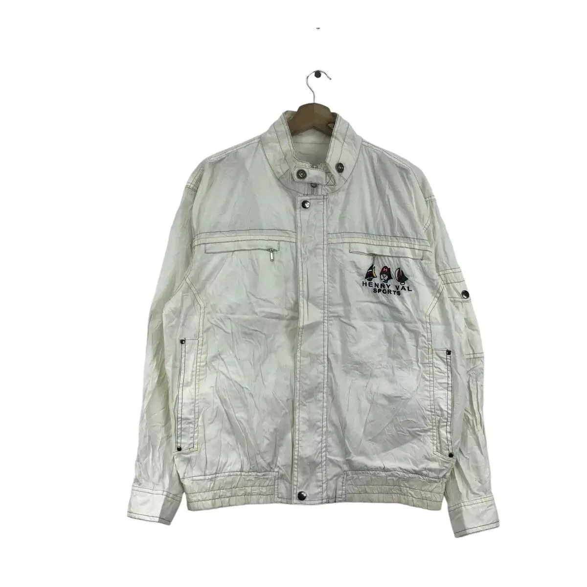 Vintage Denim Jackets Vintage Vtg HENRY VAL SAILING Gear Sport Denim Jeans White Jacket