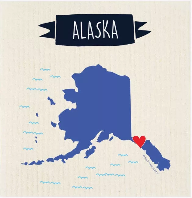 Alaska State Highlight Swedish Dishcloth