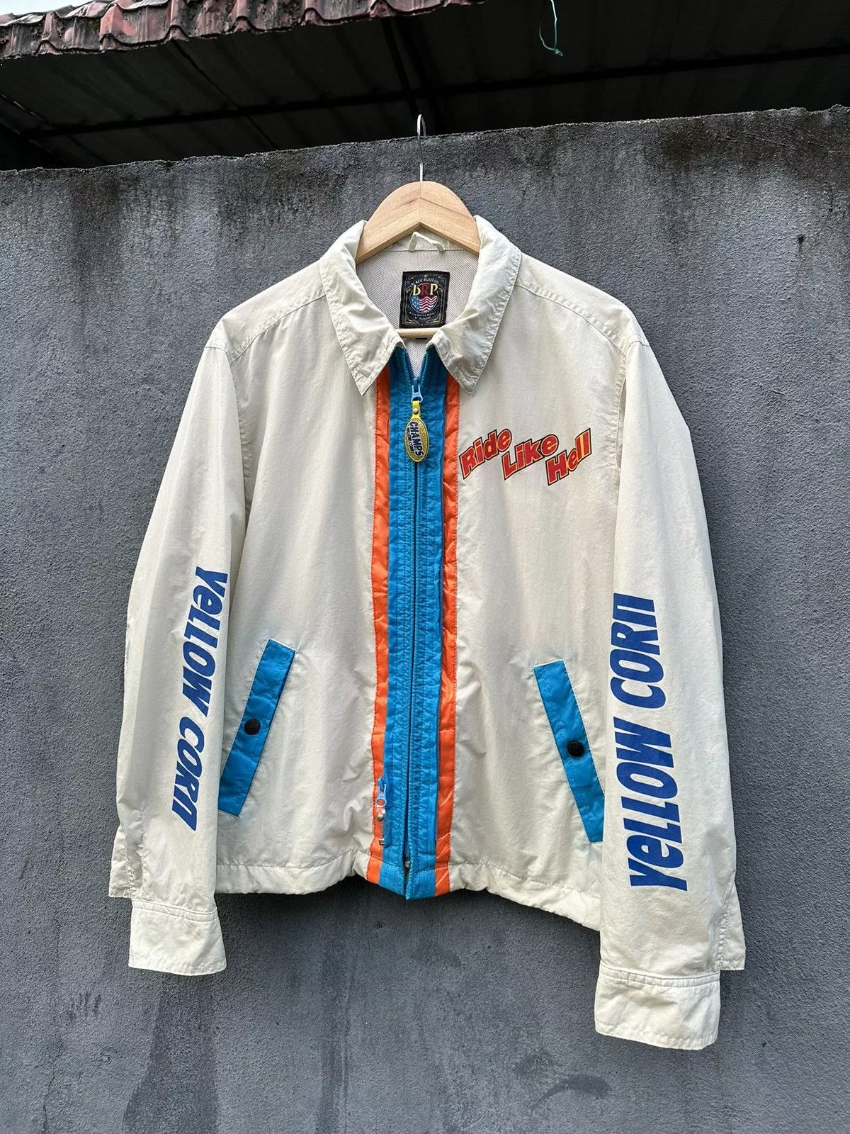 YELLOW CORN Light Jackets 👹Yellow Corn RIDE LIKE HELL Detroit Style Jacket White