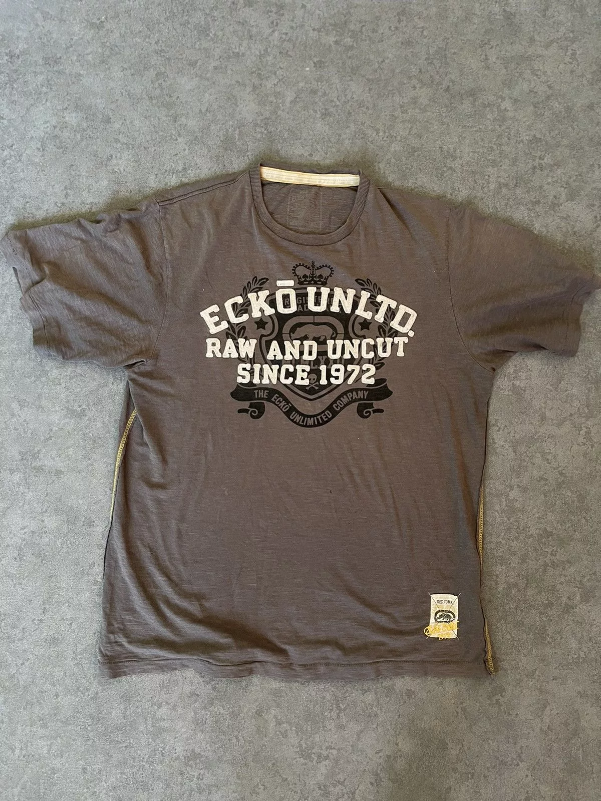 Ecko Unltd. Short Sleeve T Shirts Ecko Unltd. × Fubu × Rap Tees Vintage Ecko Unltd Big Logo Tribal Grey Tee Gray