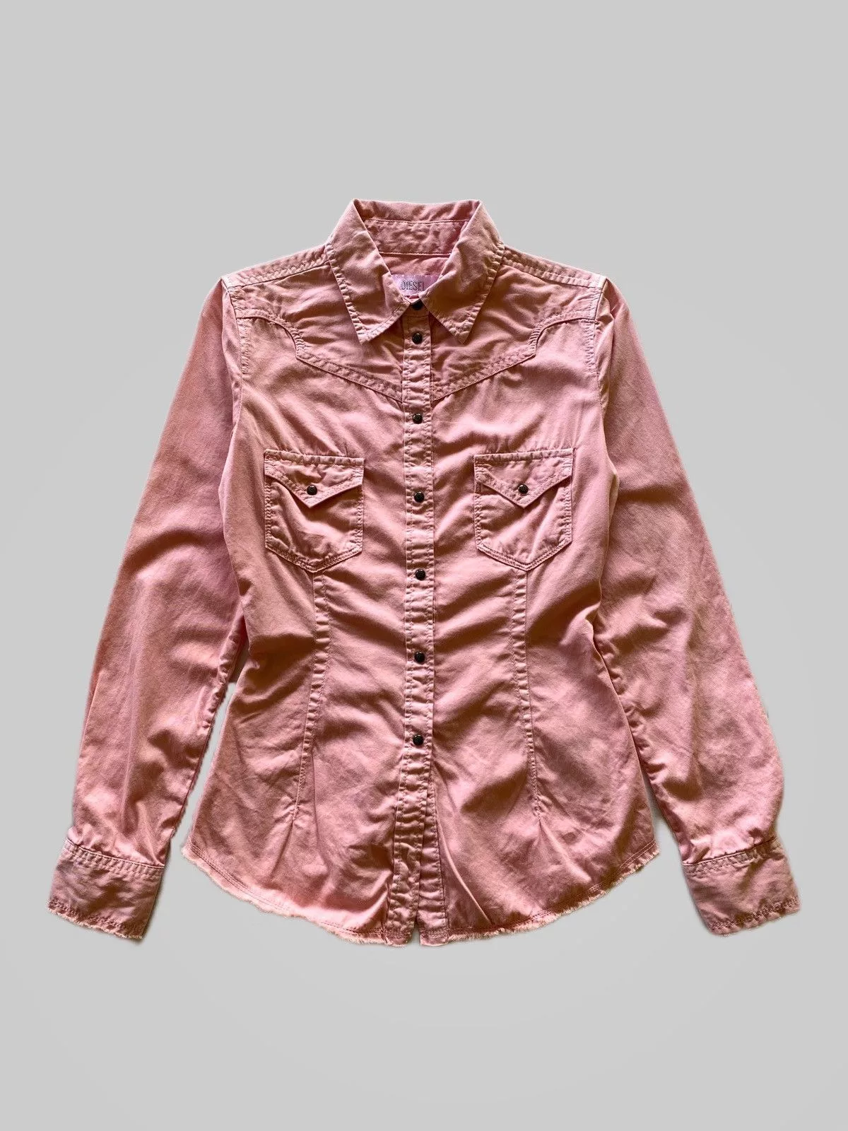 Diesel Button Ups Vintage Rare Diesel Retro Western Raw Finish Shirt Pink Avant-Garde