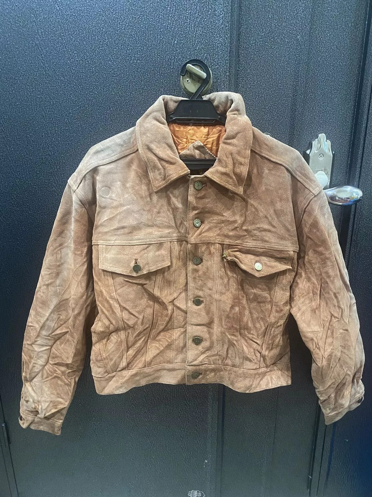 Leather Leather Jackets Leather × Vintage Next Stage Suede Leather Craft Jacket Brown