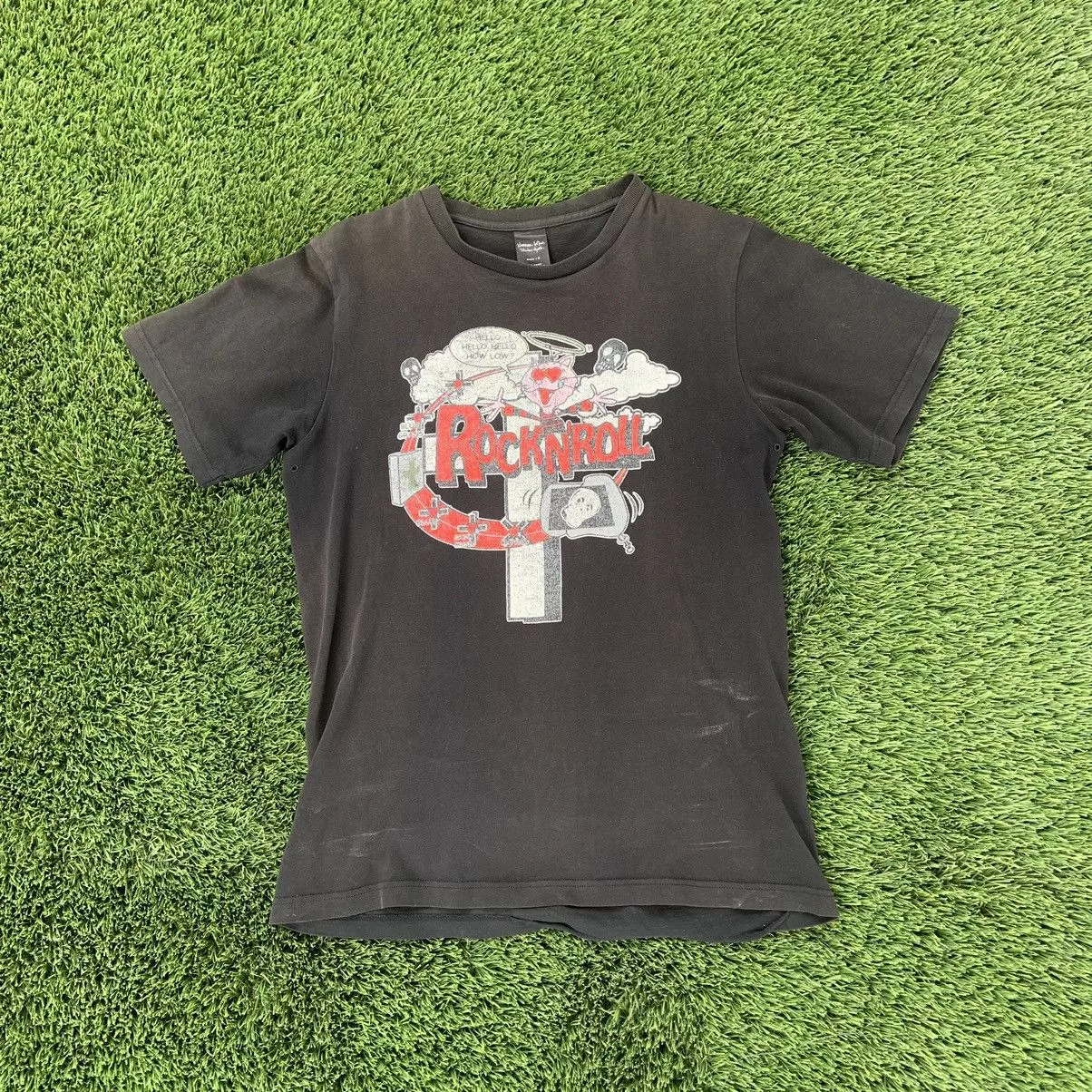 Number (N)ine Short Sleeve T Shirts Number (N)ine Rock and Roll Tee Black