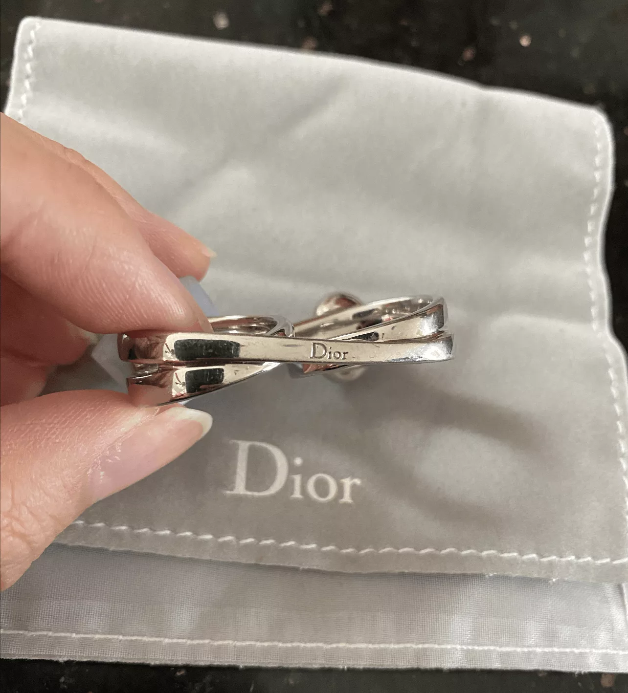 Dior Rings Dior Double-Finger Ring Size 8.5 Blue