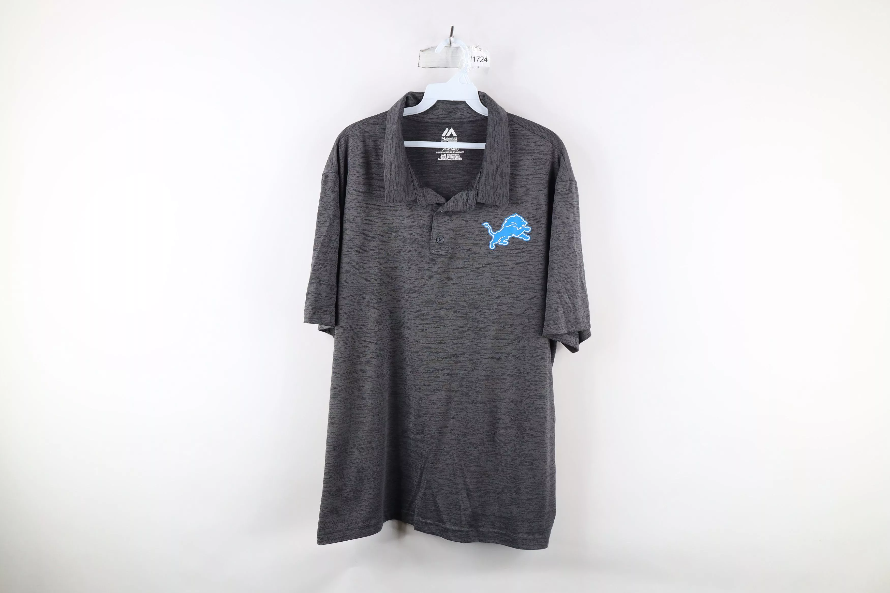 Majestic Polos Majestic × Vintage Majestic Lions Football Collared Short Sleeve Polo Shirt Gray