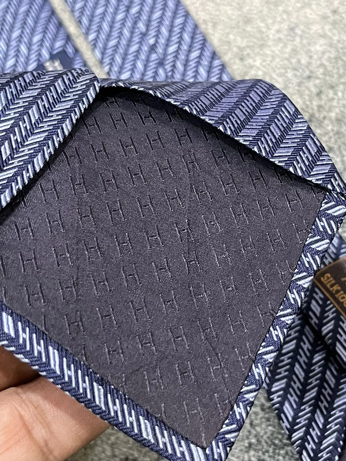 Hermes Ties Pocketsquares Hermes Silk Tie 758757T Blue
