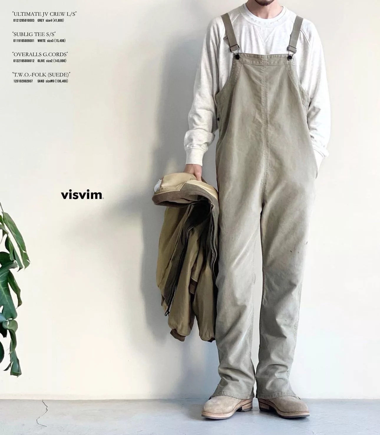Visvim Casual Pants Visvim 22ss Overalls G.Cords Beige