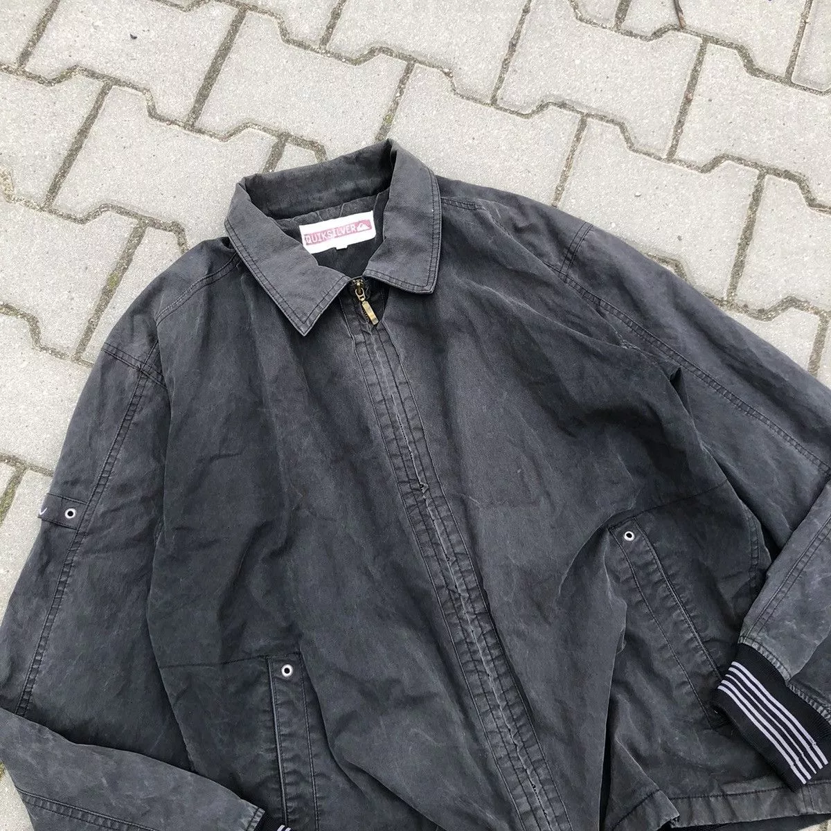 Quiksilver Light Jackets Quiksilver × Vintage 90s Vintage Quiksilver Washed Detroit Work Jacket Black Streetwear