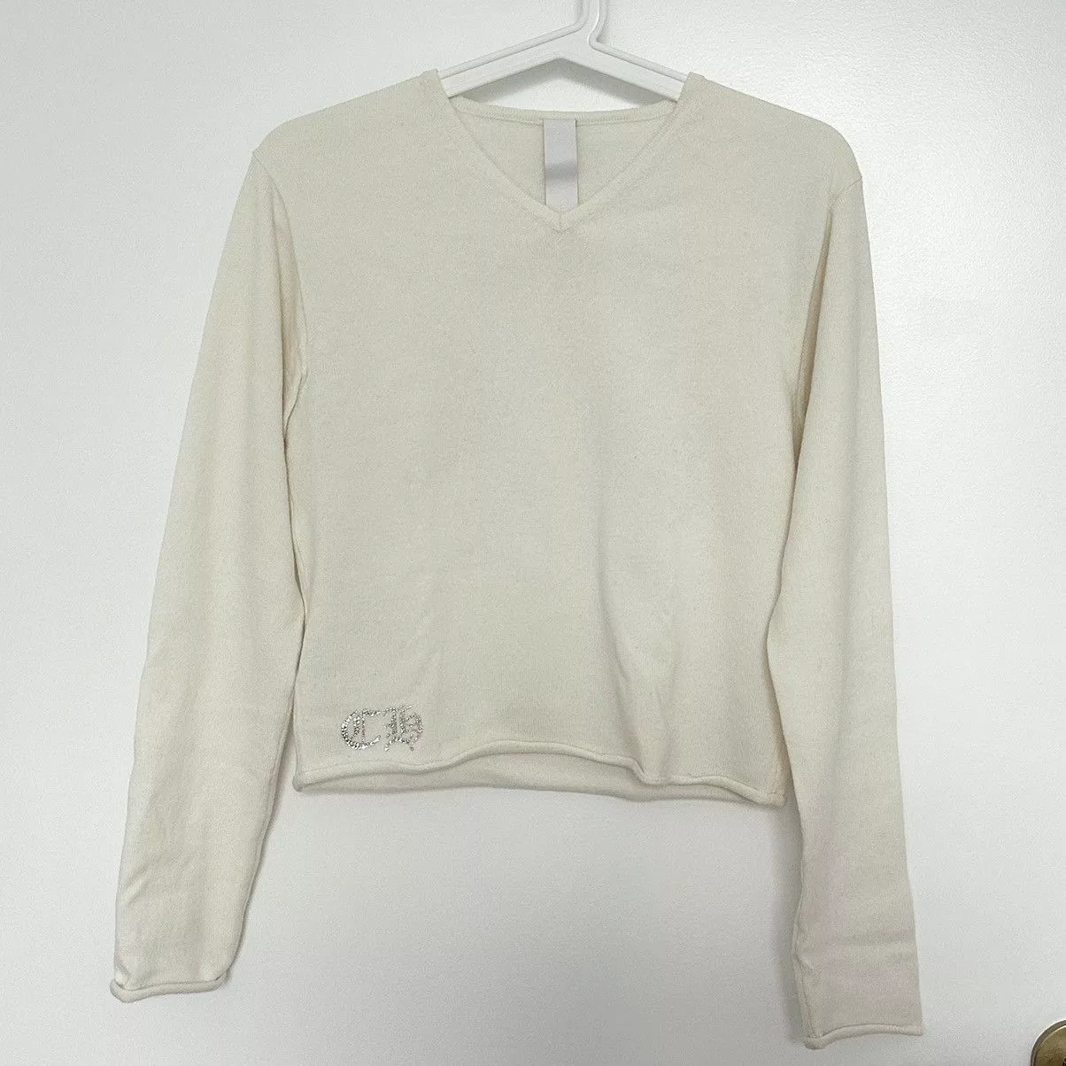Chrome Hearts Sweaters Chrome Hearts Crystal Cashmere Sweater White