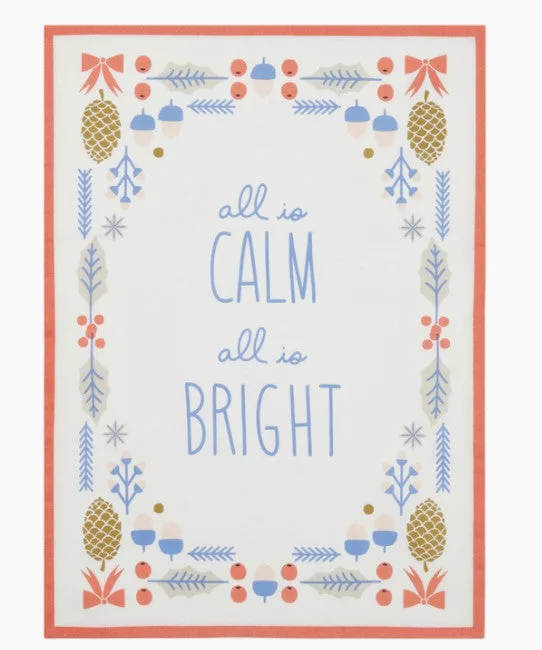 Festive Forage All is Calm Kitchen Towel