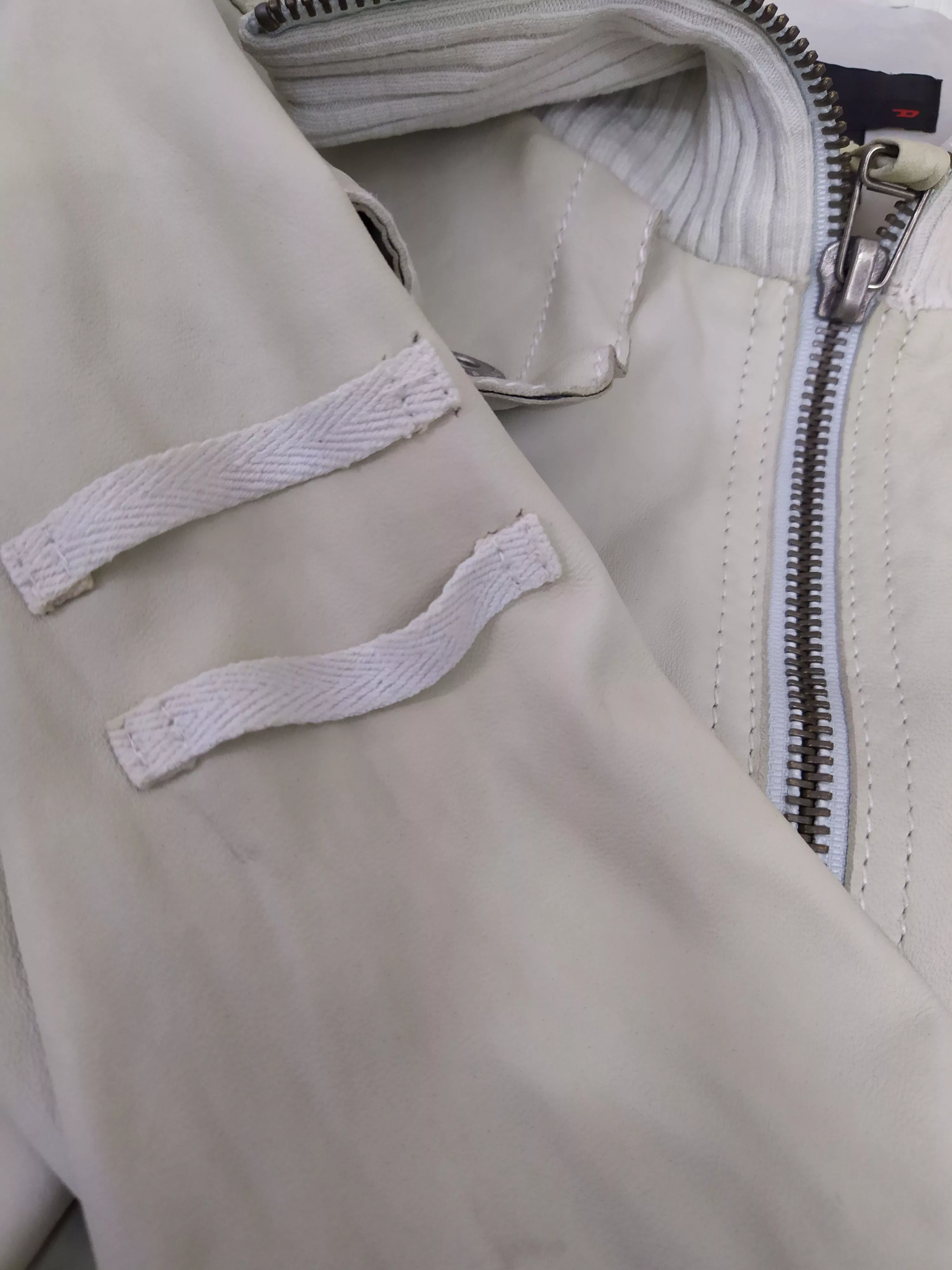 Diesel Jackets DIESEL LEATHER RIDERS JACKET (B369) White