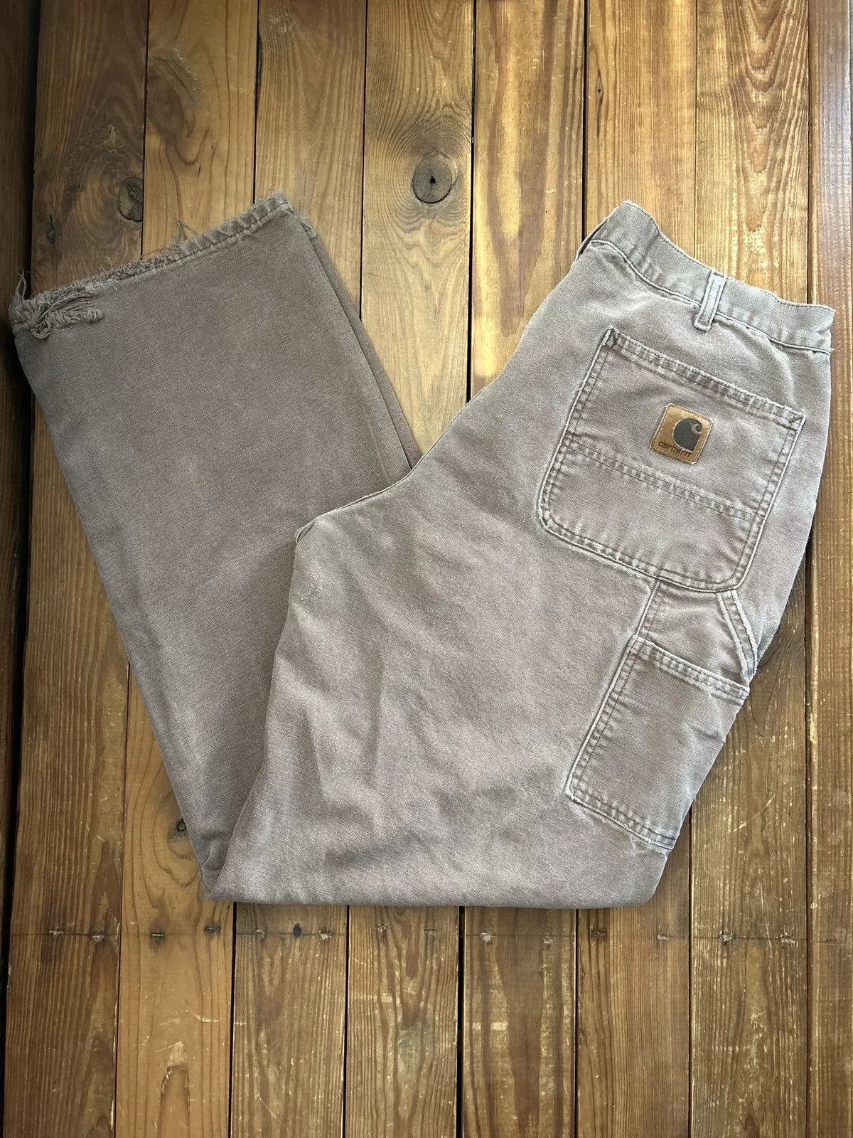 Carhartt Casual Pants Carhartt × Vintage Vintage 90s Carhartt Brown Canvas Painted DCarpenter Pants Streetwear