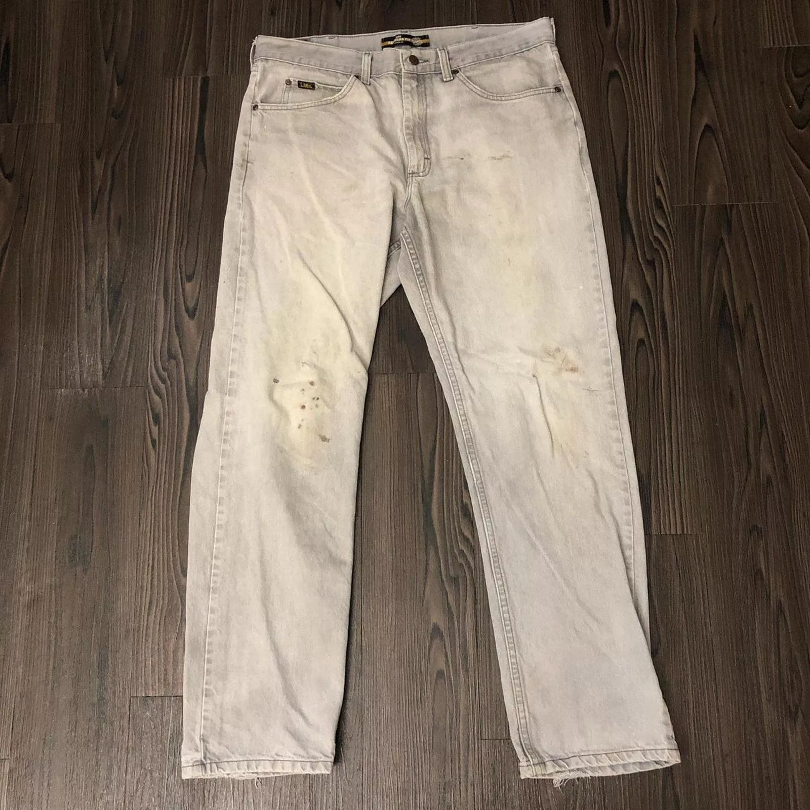 Lee Casual Pants Men’s Grey Distressed Lee Pants | 36x32 Gray
