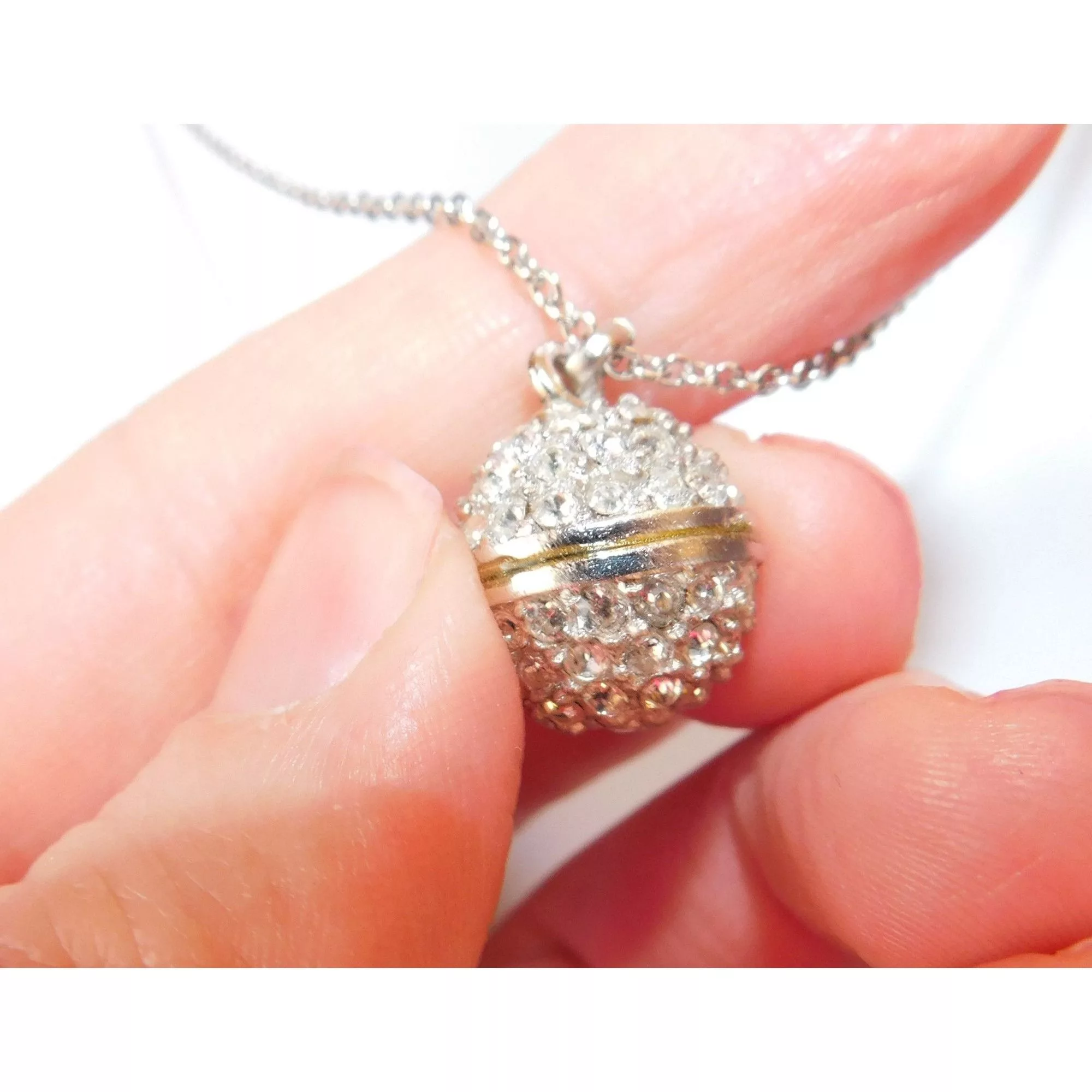 Other Necklaces Other Rhinestone Orb Necklace Silver