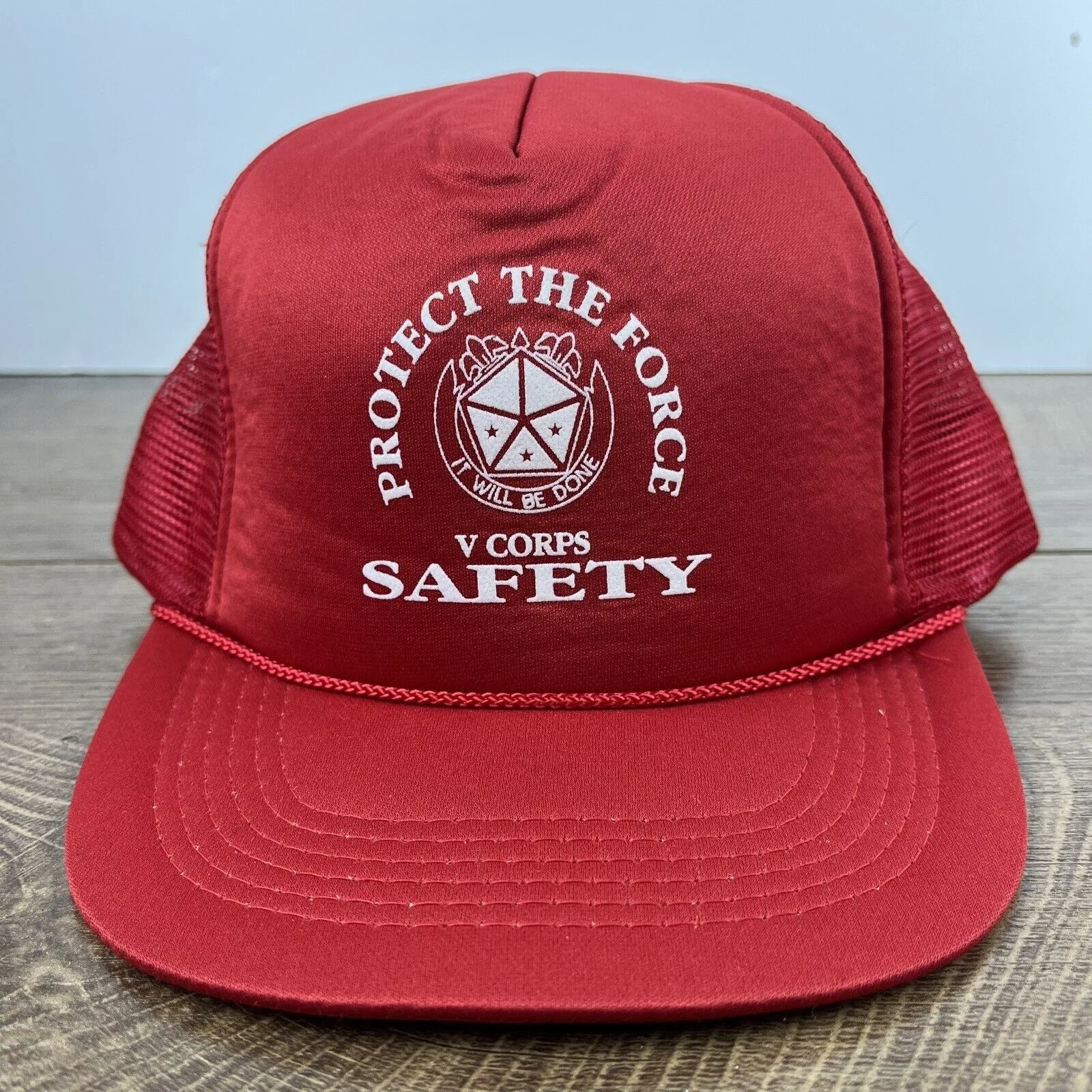 Other Hats Other Protect the Force Hat Safety Hat Snapback Red Adjustable Hat