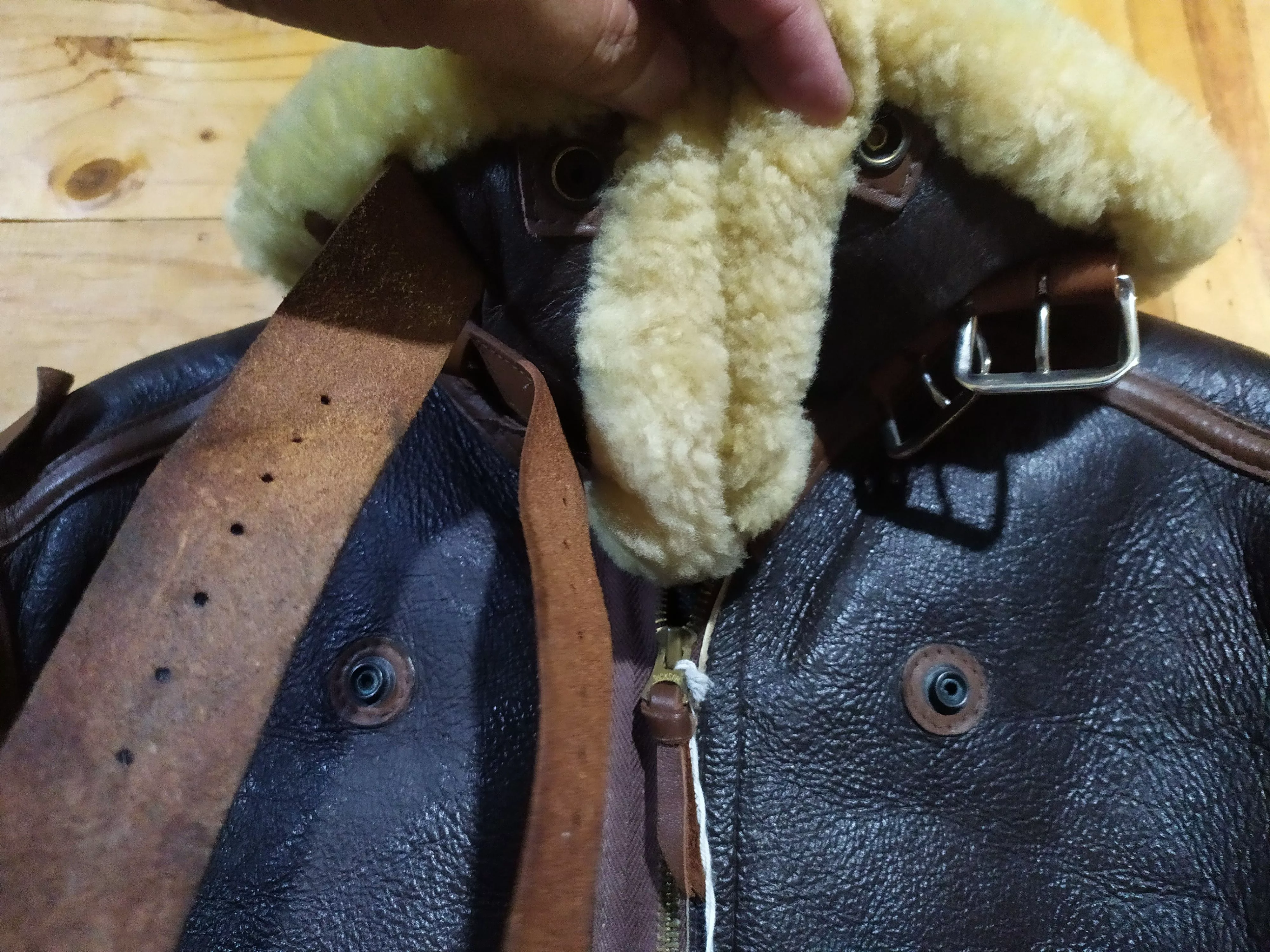 Buzz Rickson's Leather Jackets Buzz Rickson's B.RICKSON CLO. CO LEATHER DUO TONE TYPE B3 FLIGHT JACKET Brown