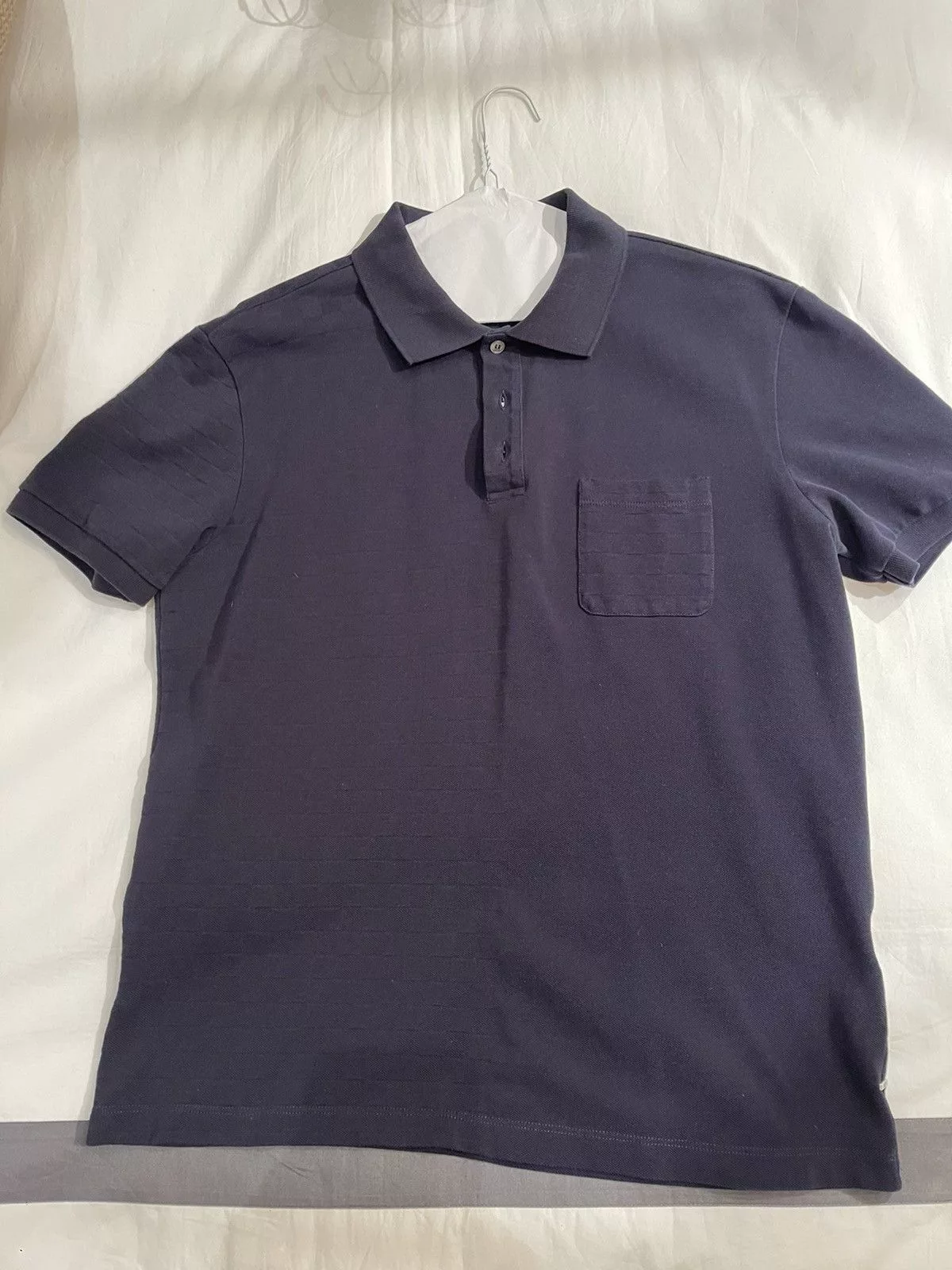 Louis Vuitton Polos Louis Vuitton navy pocket square Half Monogram Print Polo Blue