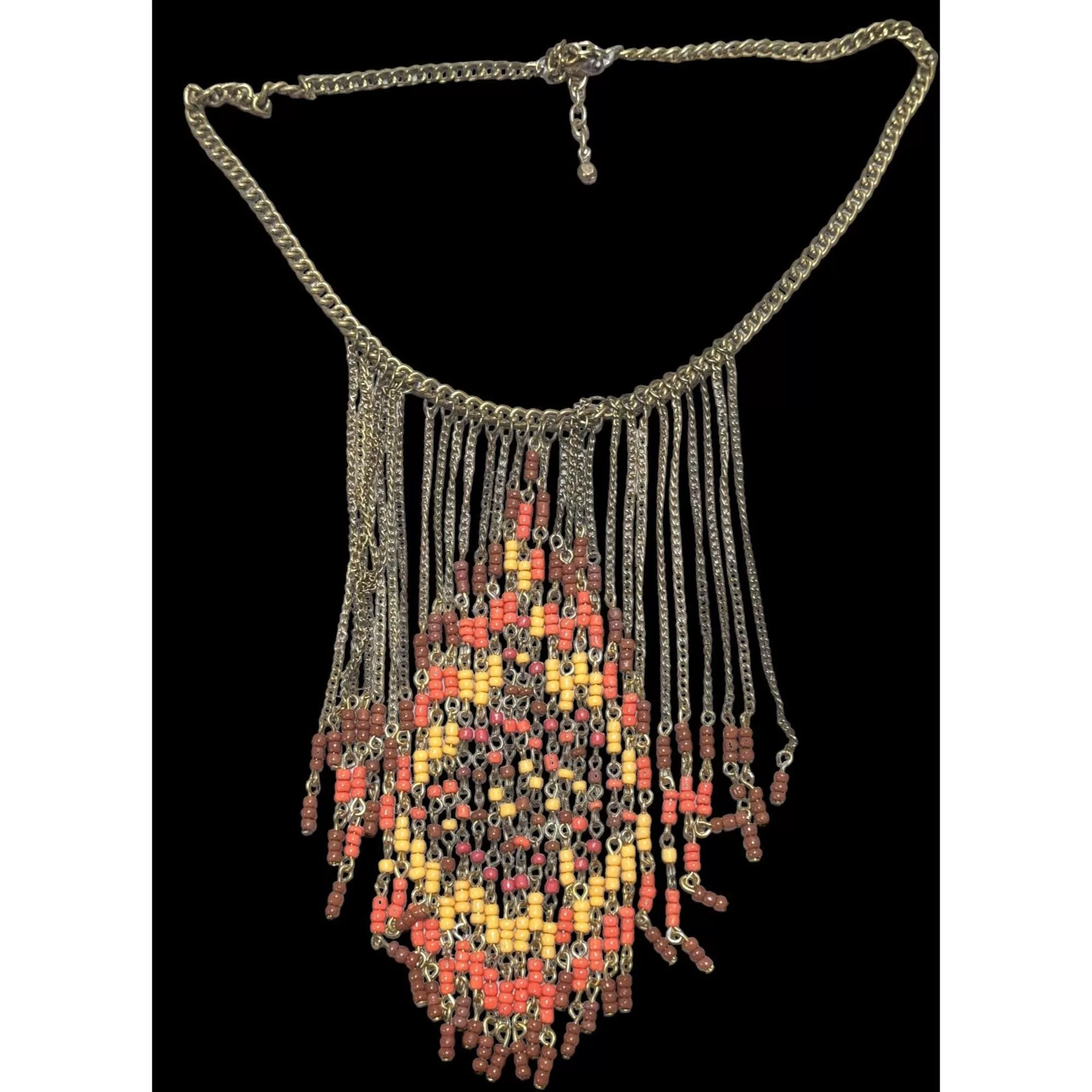Other Necklaces Other Boho Chic Beaded Fringe Necklace Multi