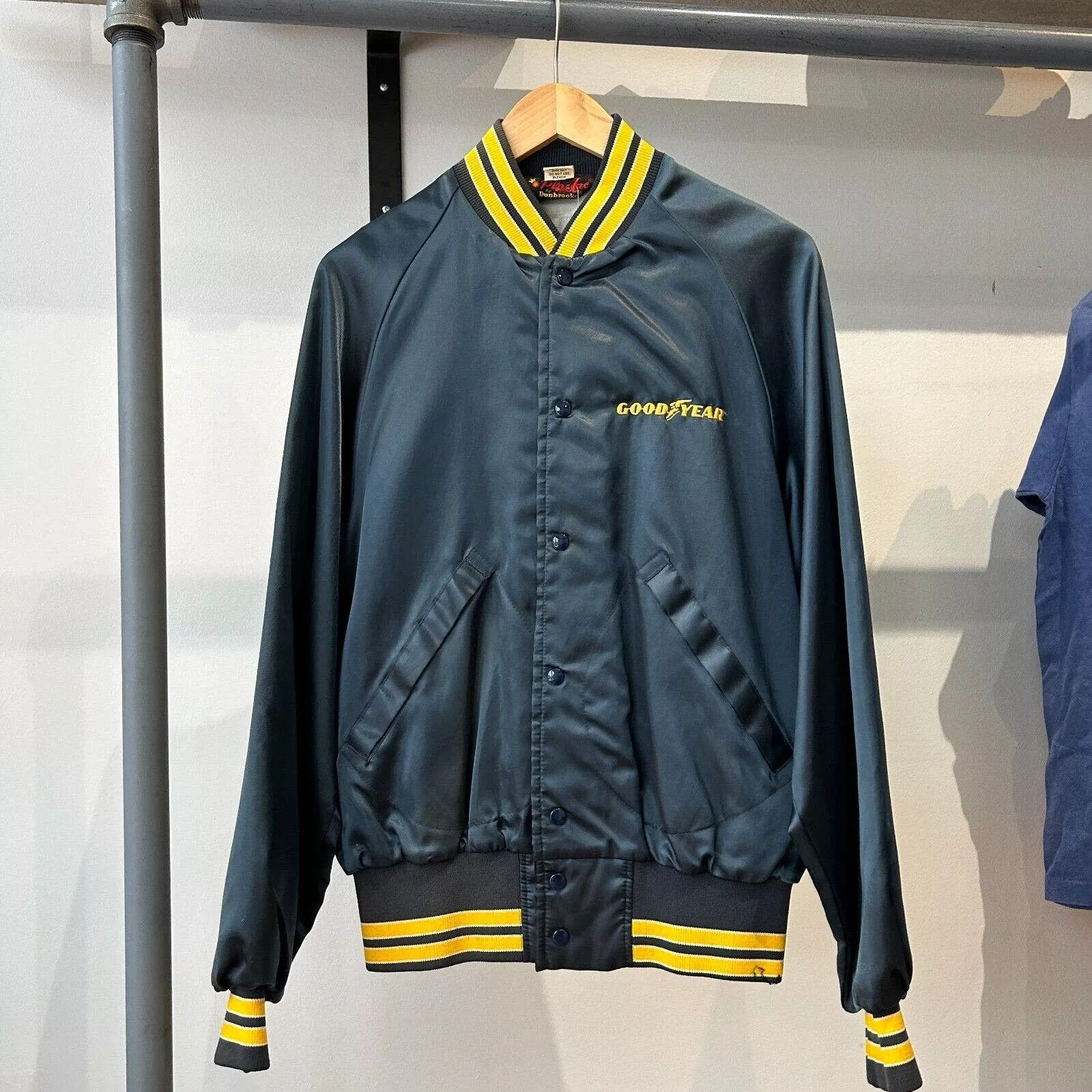 Vintage Light Jackets VINTAGE 90s | GoodYear Auto Body Nylon Button Snap Jacket M Blue
