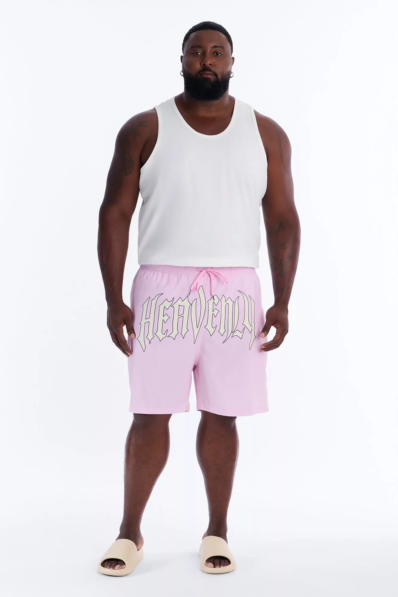 Heavenly Mindset Swim Trunk 7″ - Pink/combo