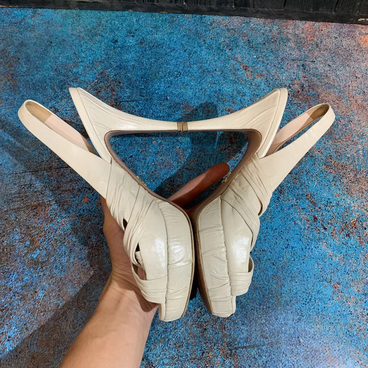 Prada Heels Prada Leather Heels Size 38 Beige Luxury