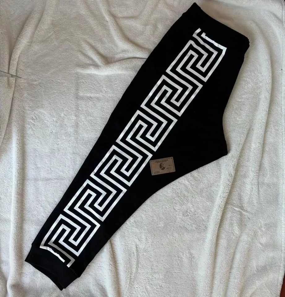 Versace Sweatpants Joggers Versace Black/White La Greca Sweatpants