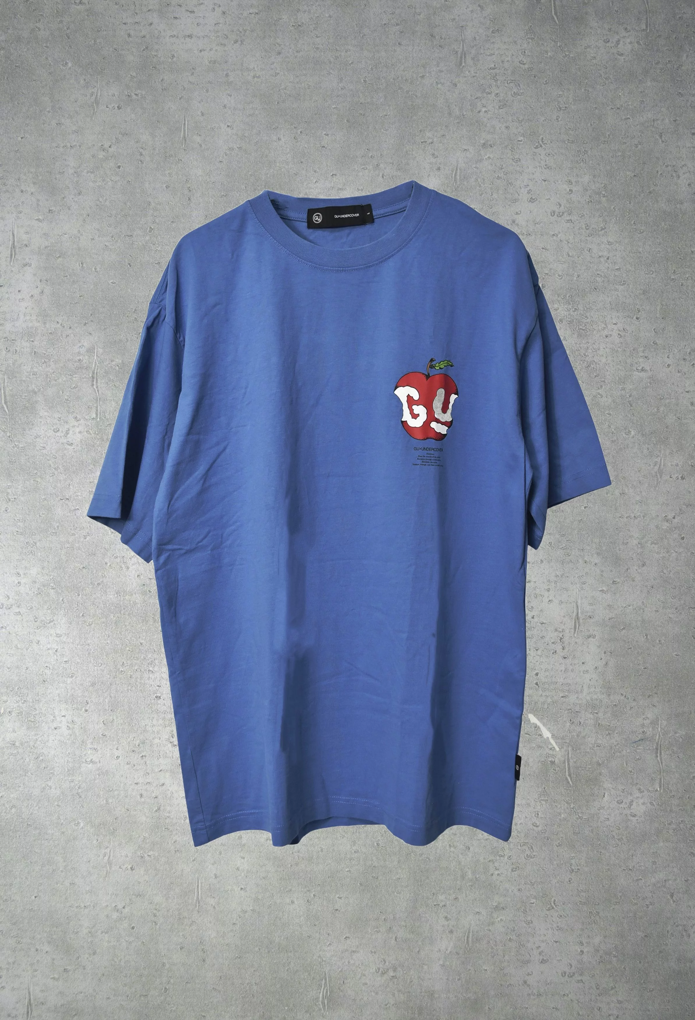 GU Short Sleeve T Shirts GU × Undercover UNDERCOVER/APPLE graphic t-shirt/24135 - 0539 50 Blue