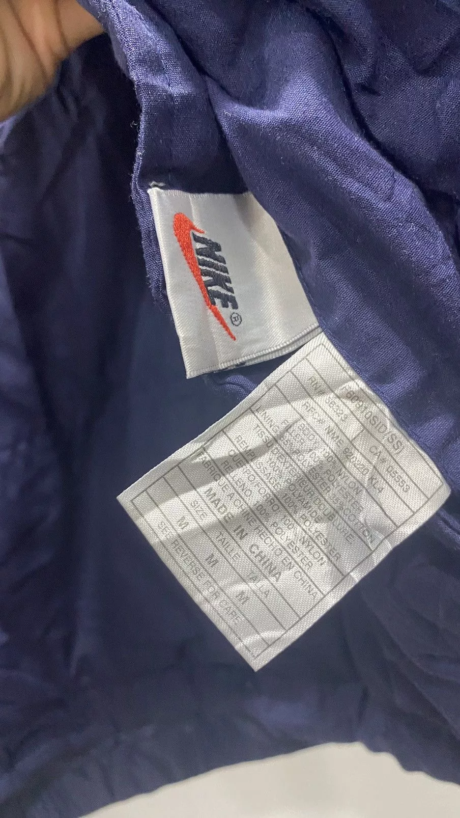 Nike Light Jackets Vintage Nike Big Swoosh Reversible Down Jacket Boxy Blue