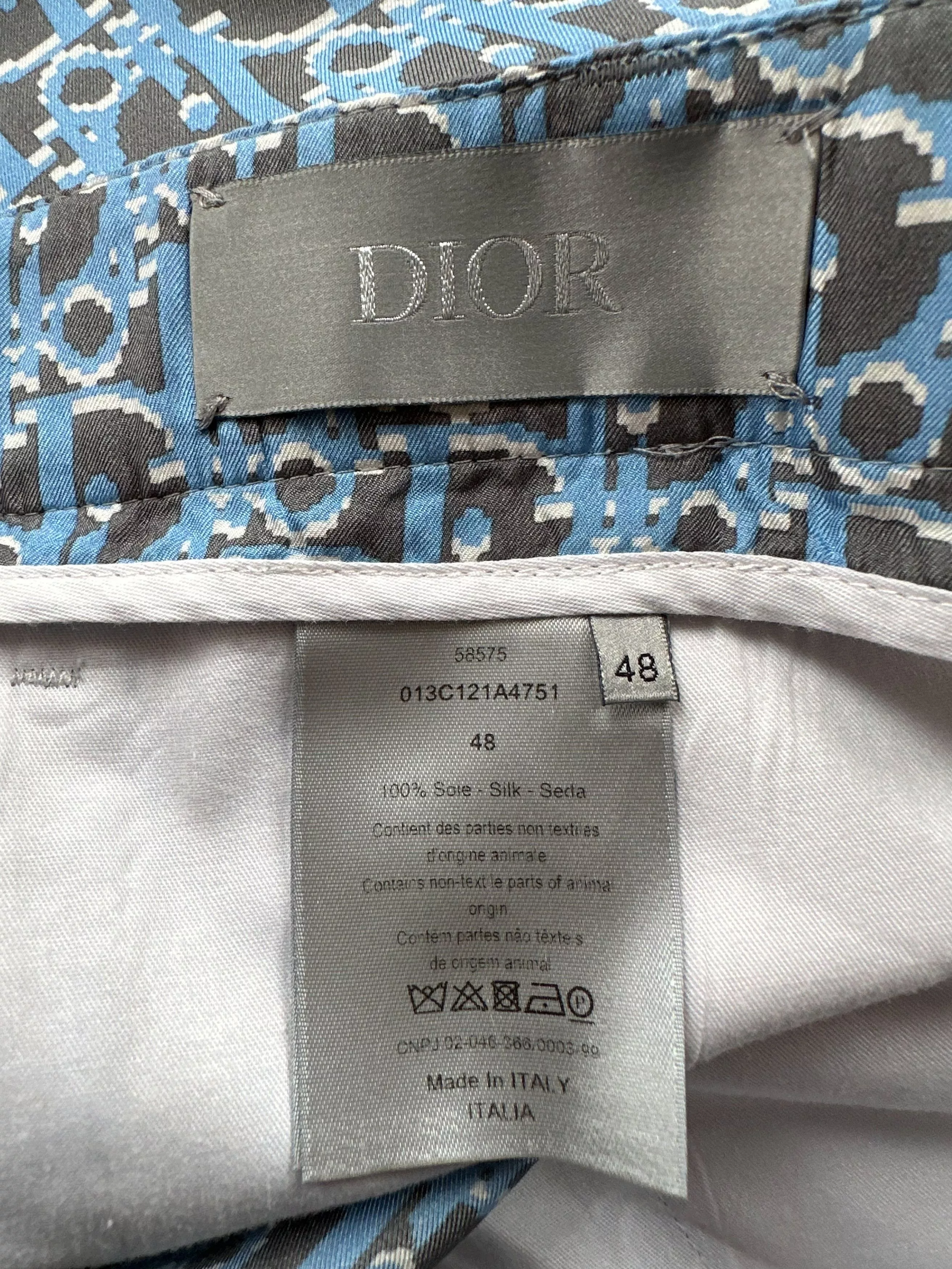 Dior Shorts Dior Black & Blue Oblique Bermuda Shorts