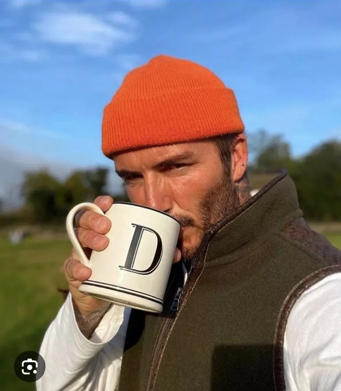 David Beckham Hats David Beckham × Japanese Brand Orange Beanie David Beckham Style Streetwear