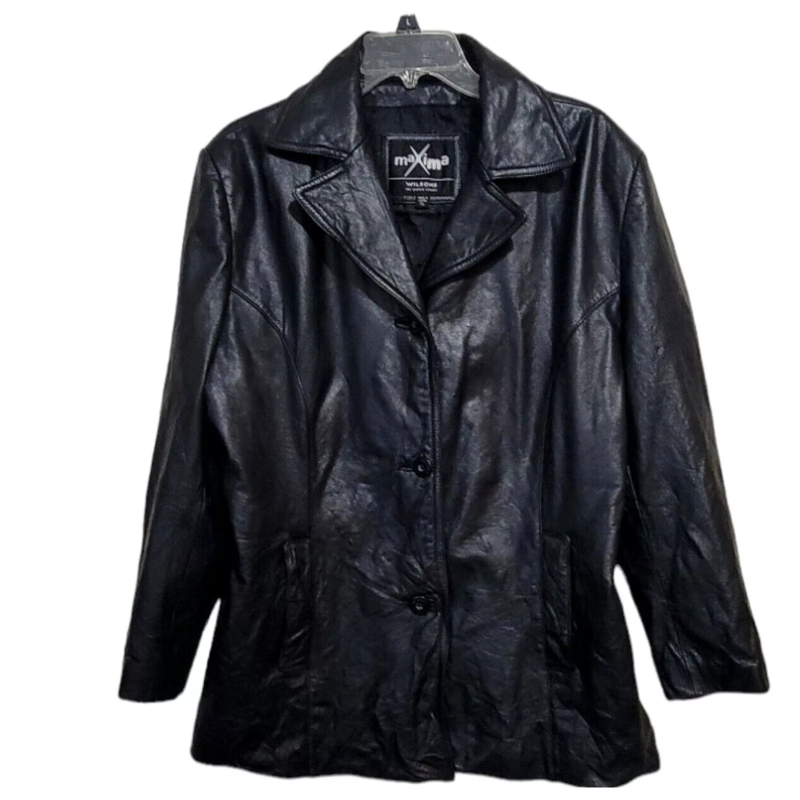 Wilsons Leather Jackets Wilsons Leather Wilsons Maxima Leather Button Motorcycle Women Jacket Sz XL Black