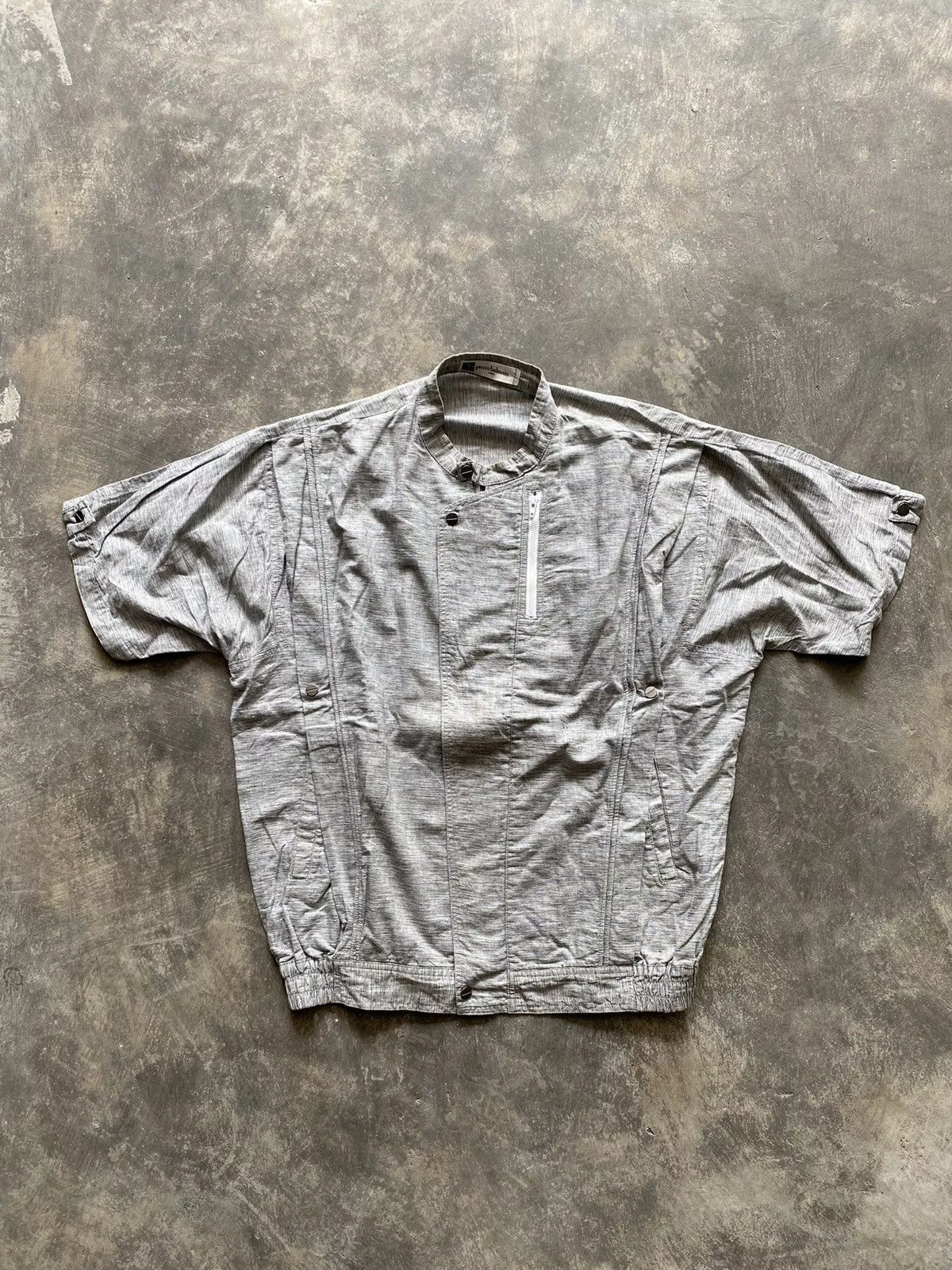 Pierre Balmain Short Sleeve T Shirts Pierre Balmain × Vintage Pierre Balmain Vintage Rare Asymmetry Neck Shirt Gray Luxury