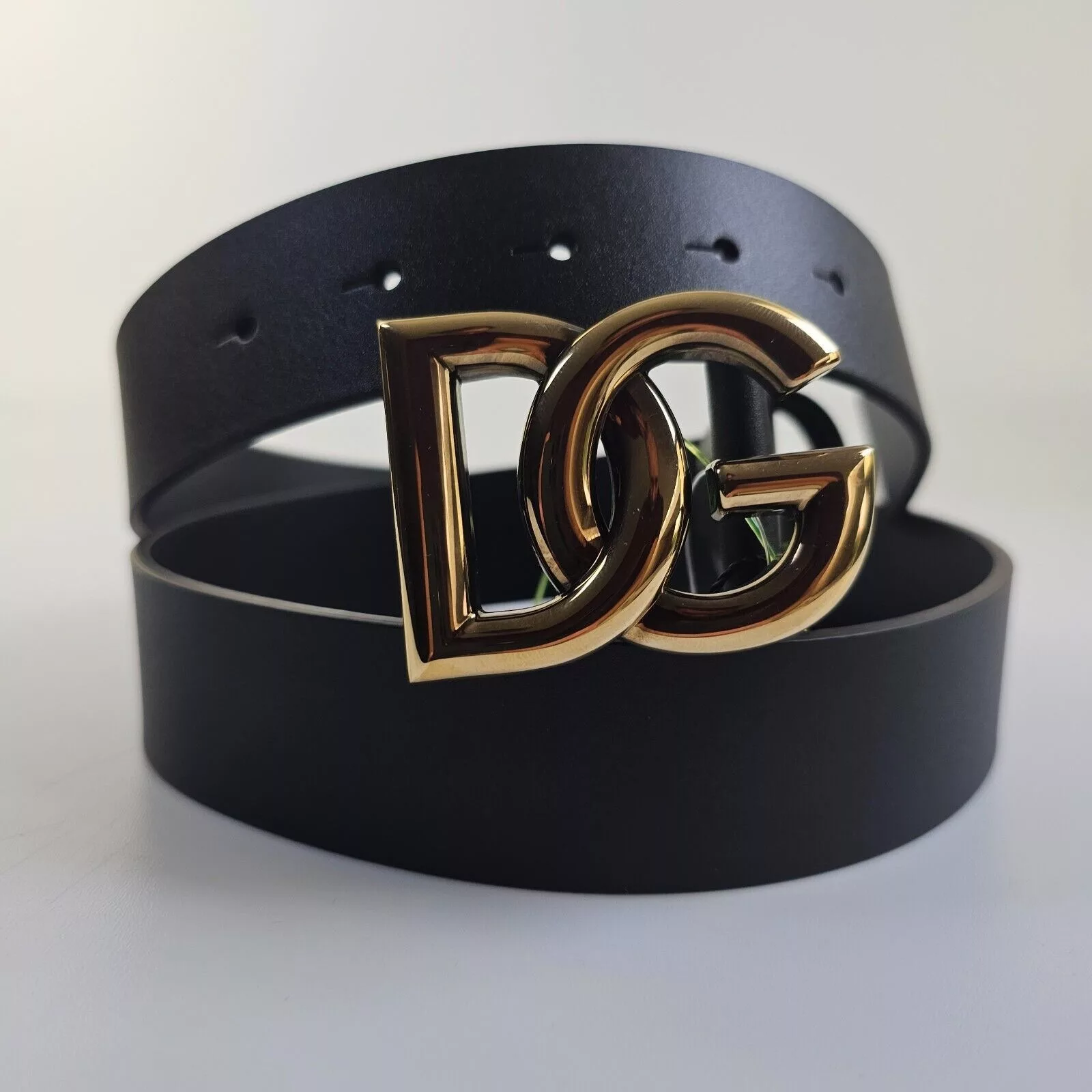 Dolce & Gabbana Belts Dolce & Gabbana Dolce&Gabbana DG Black/Gold Leather Belt New 105cm
