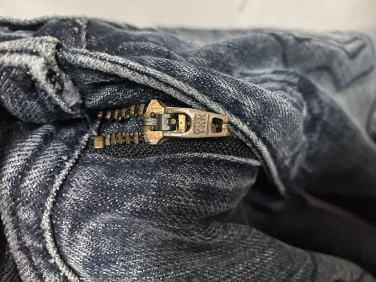 Vintage Denim Offer‼️Vintage Semantic Design Distressed Denim Jeans Blue