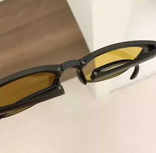 Designer Sunglasses Designer × Vintage Retro foldable punk sunglasses Black