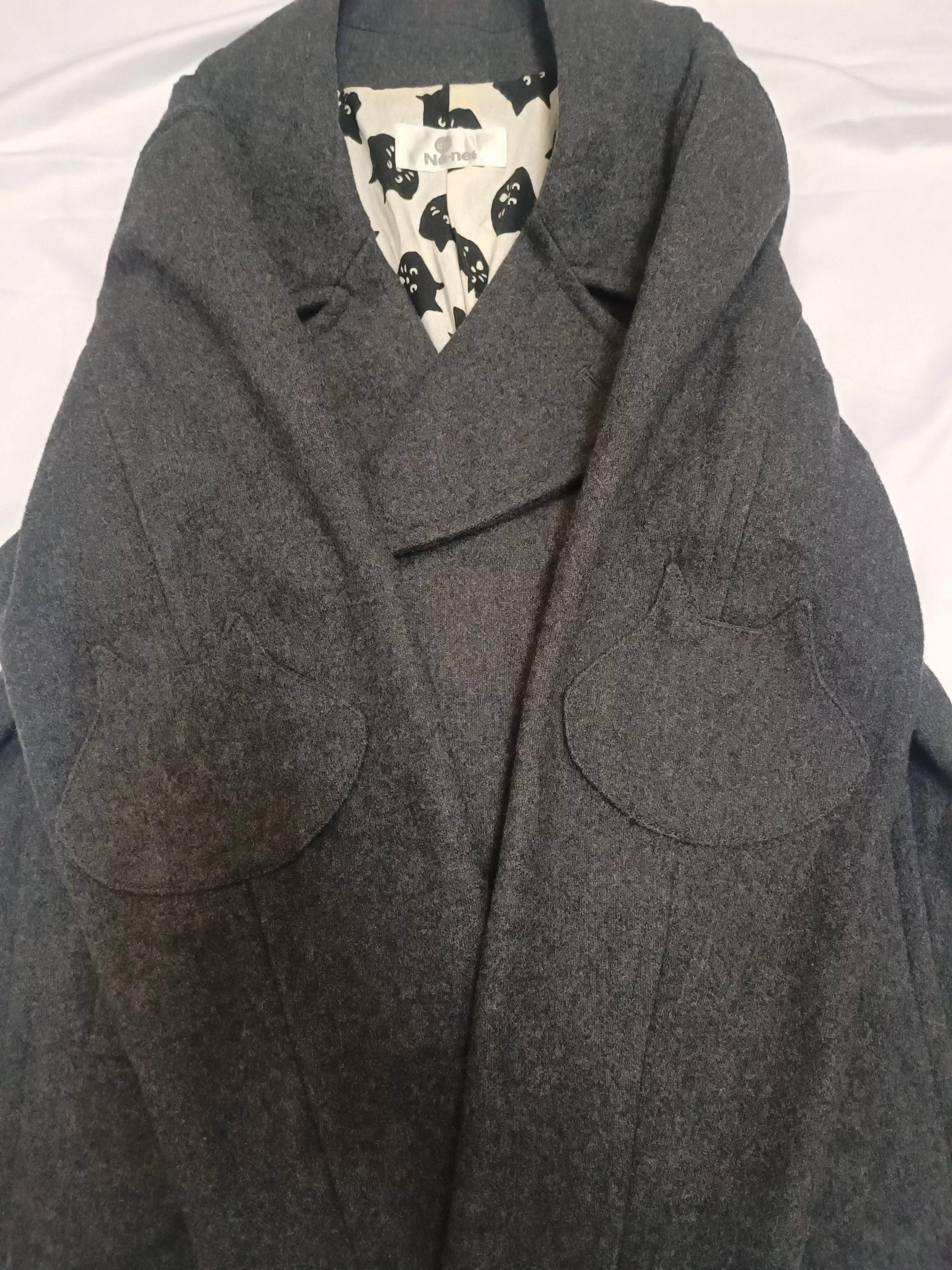 Ne-Net Jackets Ne-net Wool Blazer Jacket Gray