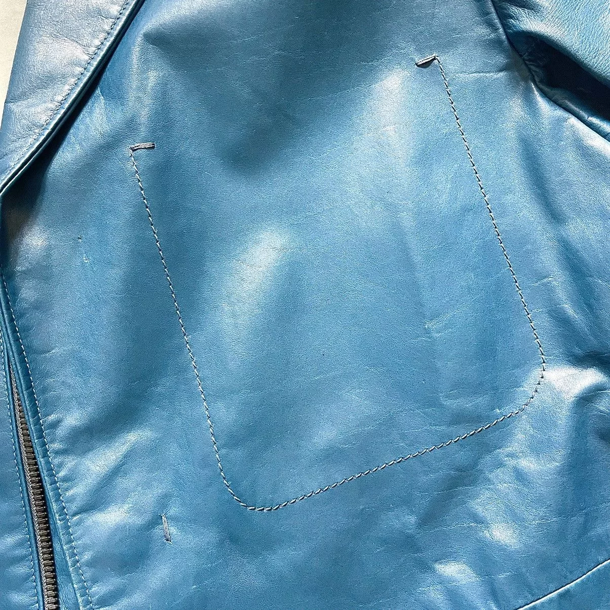 Jil Sander Leather Jackets Jil Sander Teal Leather Jacket Blue