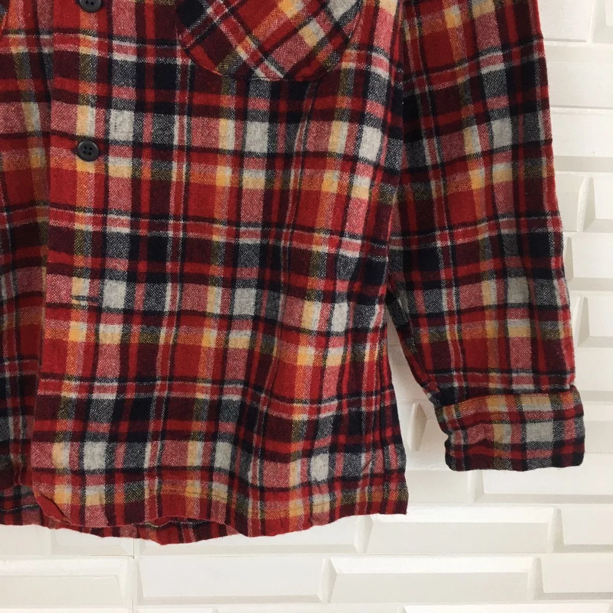Flannel Shirts Button Ups Flannel × Pendleton Pendleton Pure Wool Flannel Red Vintage