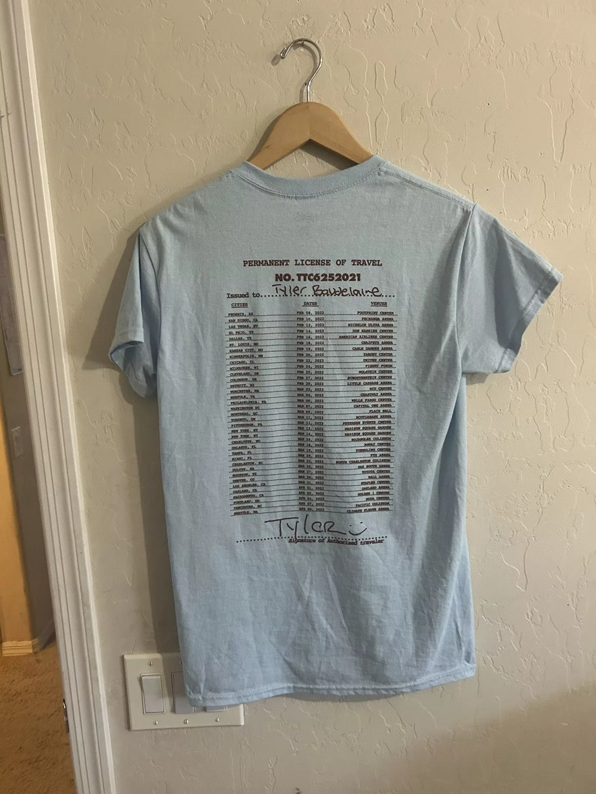 Golf Wang Short Sleeve T Shirts Golf Wang × Tyler The Creator Tyler The Creator Call Me If You Get Lost Tour Tee Blue