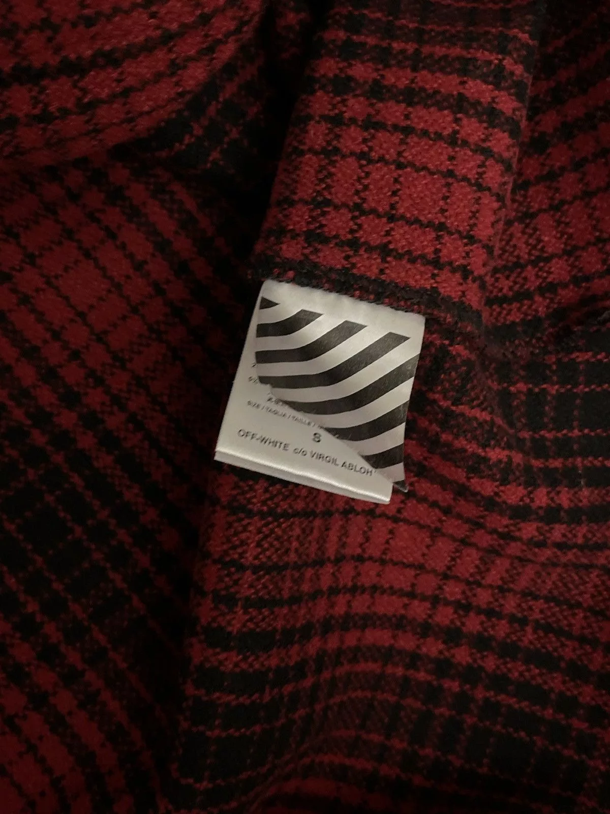 Off-White Light Jackets Off-White OFF WHITE RED WOOL OVERSIZED BUTTON UP LIGHT JACKET