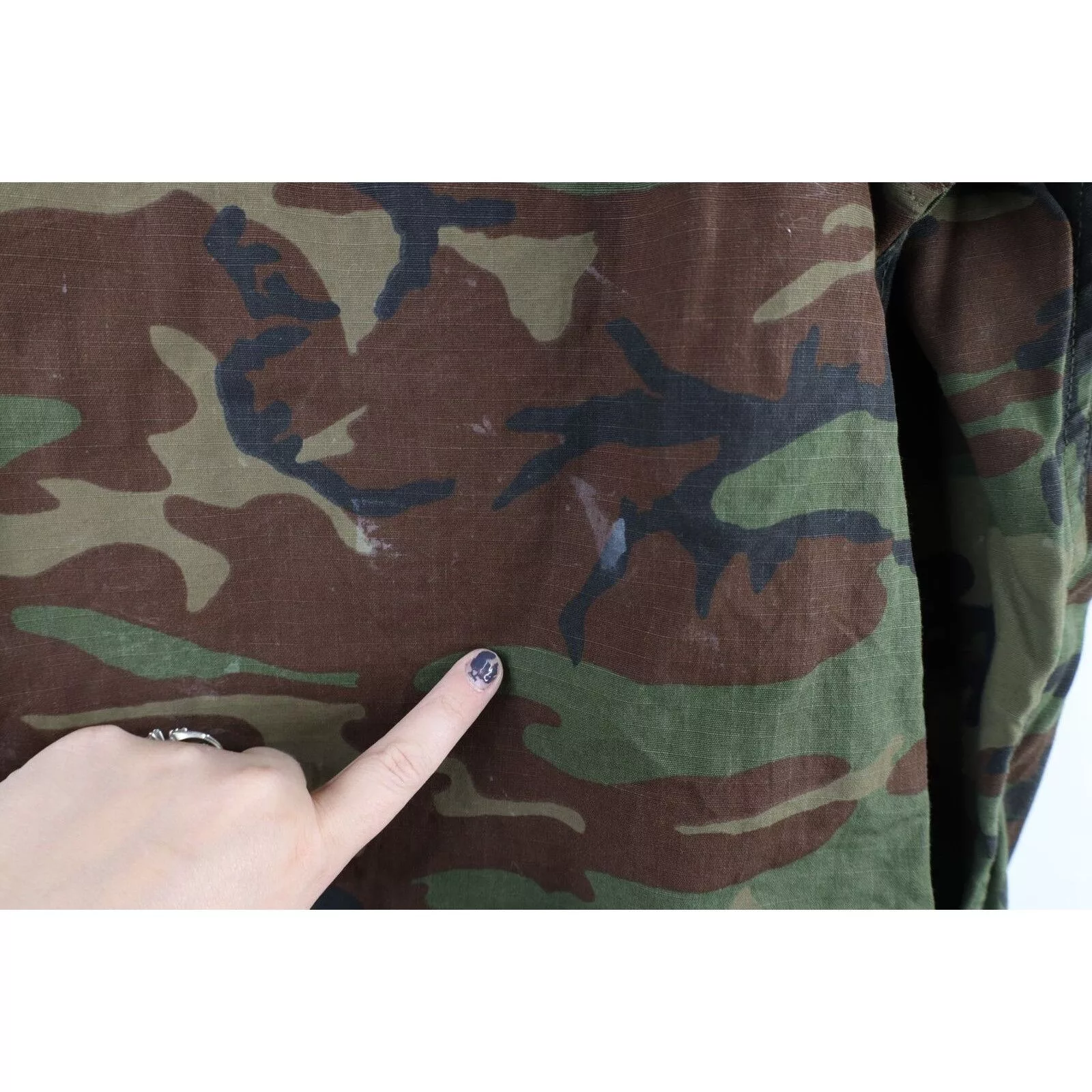 Vintage Light Jackets Vintage 70s Thrashed Ripstop Poplin Camouflage Jacket Multi